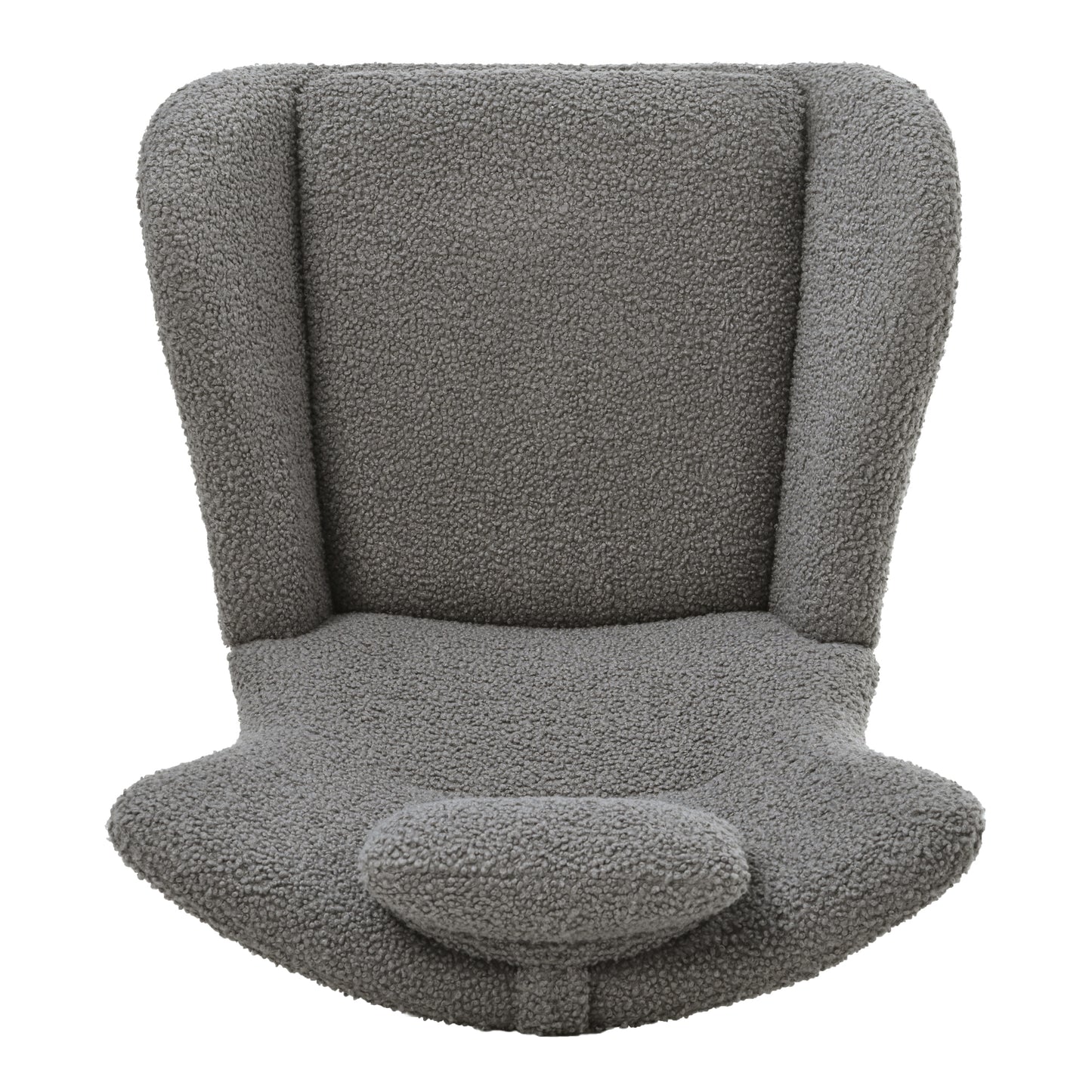 Rocking Chair Nursery, Teddy Upholstered Rocker Glider Chair with High Backrest, Adjustable Headrest & Pocket, Comfy Glider Chair for Nursery, Bedroom, Living Room, Offices, Rubber wood, gray