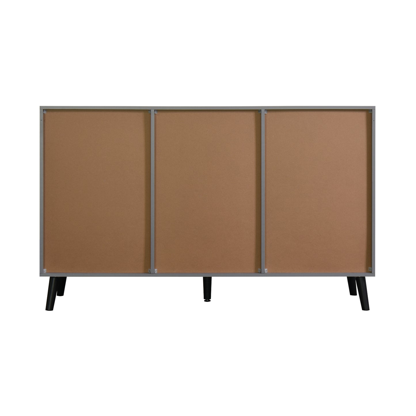 Sideboard Buffet Cabinet with Storage, Wood Coffee Bar Cabinet, 47.2" Kitchen Cabinet with 3 Drawers & 2 Doors, Kitchen Buffet Cabinet Cupboard Gray
