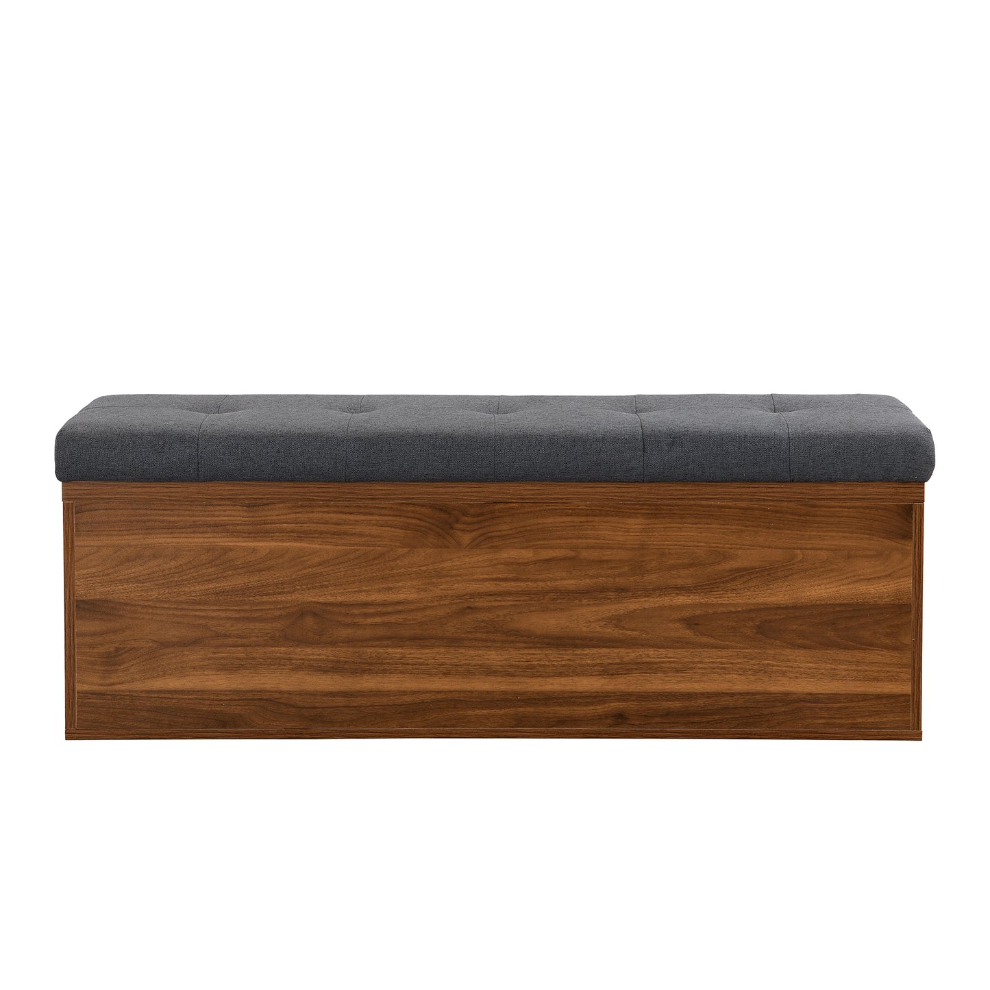 49" Shoe Storage Bench Entryway Shoe Cabinet Storage Ottoman with Padded Seat Cushion and Double Doors for Entryway, Hallway and Bedroom, Dark Grey