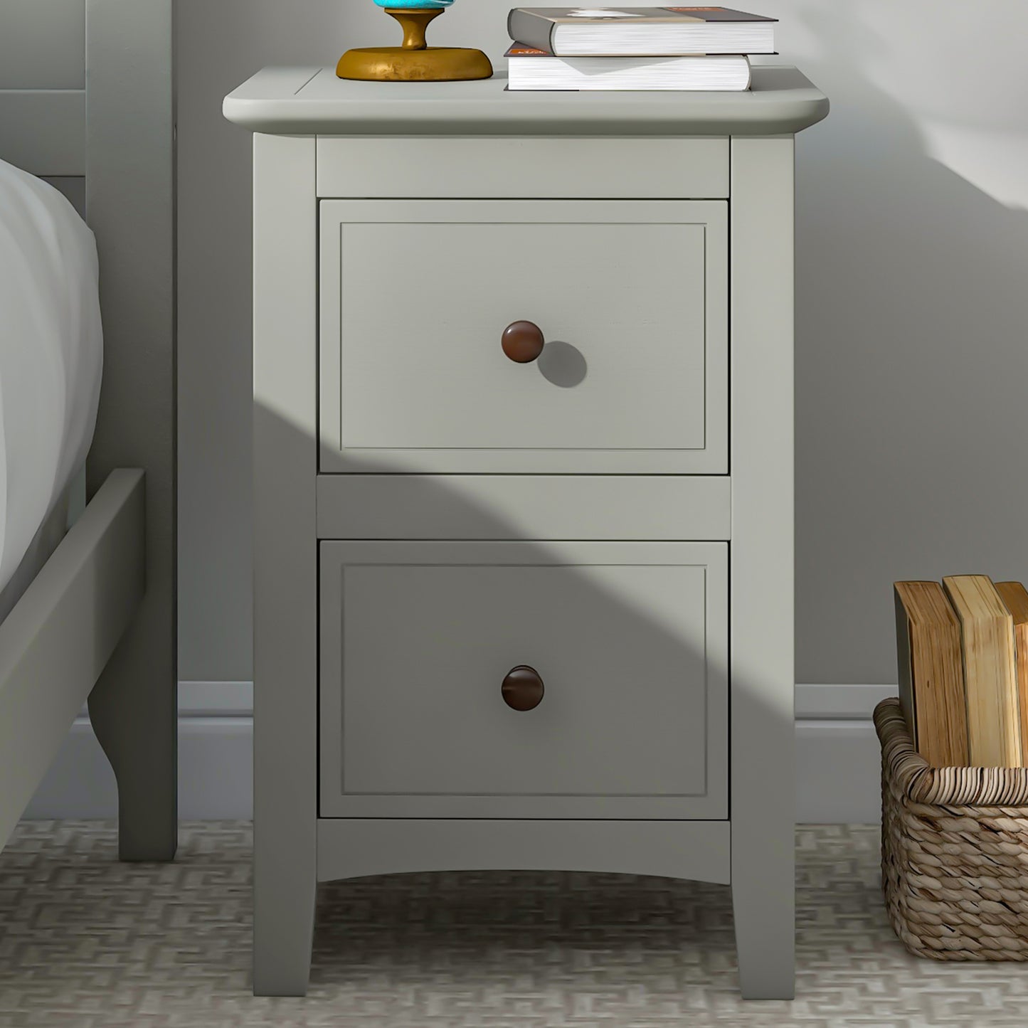 Gray Solid Wood 5 Pieces King Bedroom Sets(bed+nightstand*2+chest+dresser)NEW