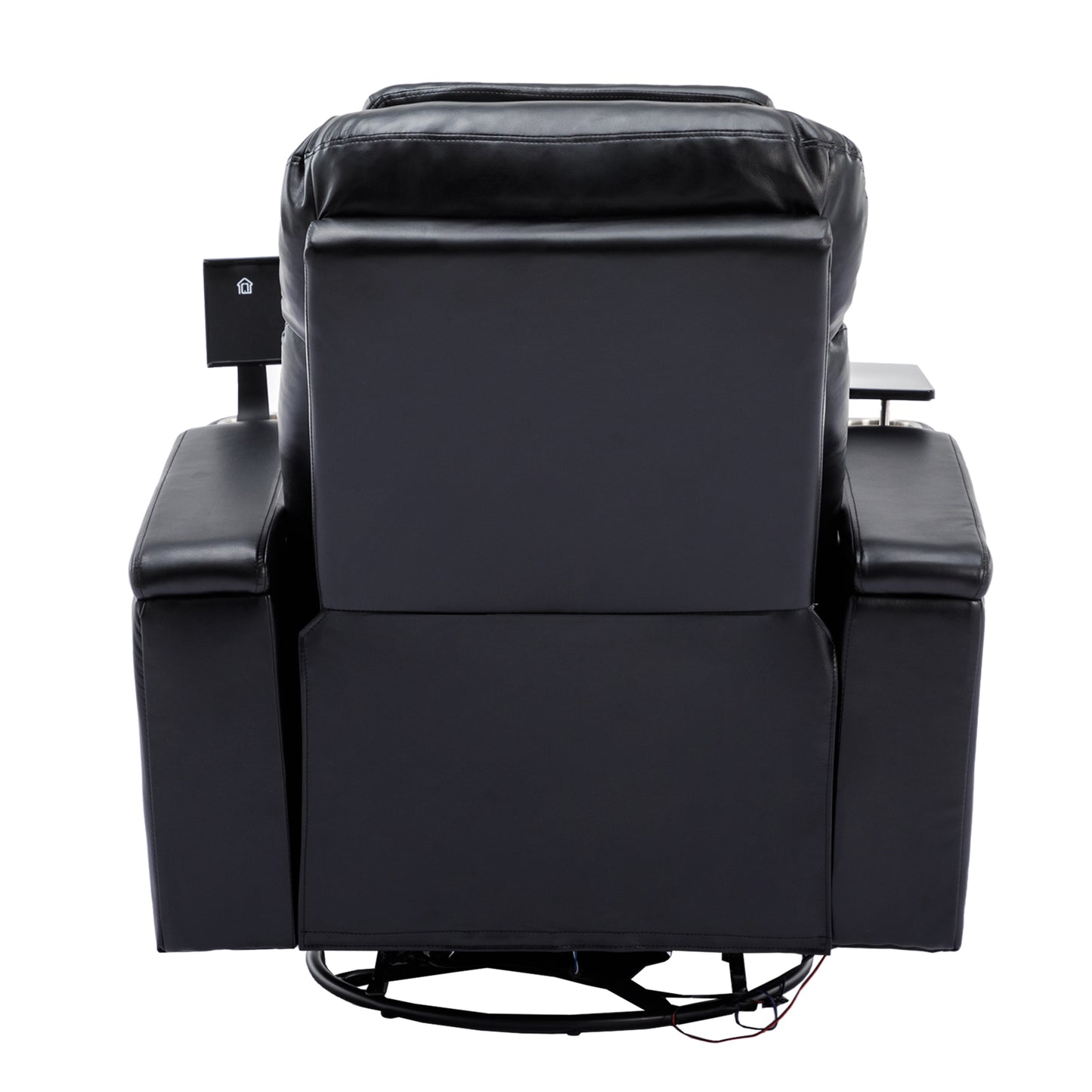 270° Power Swivel Recliner,Home Theater Seating With Hidden Arm Storage and LED Light Strip,Cup Holder,360° Swivel Tray Table,and Cell Phone Holder,Soft Living Room Chair,Black