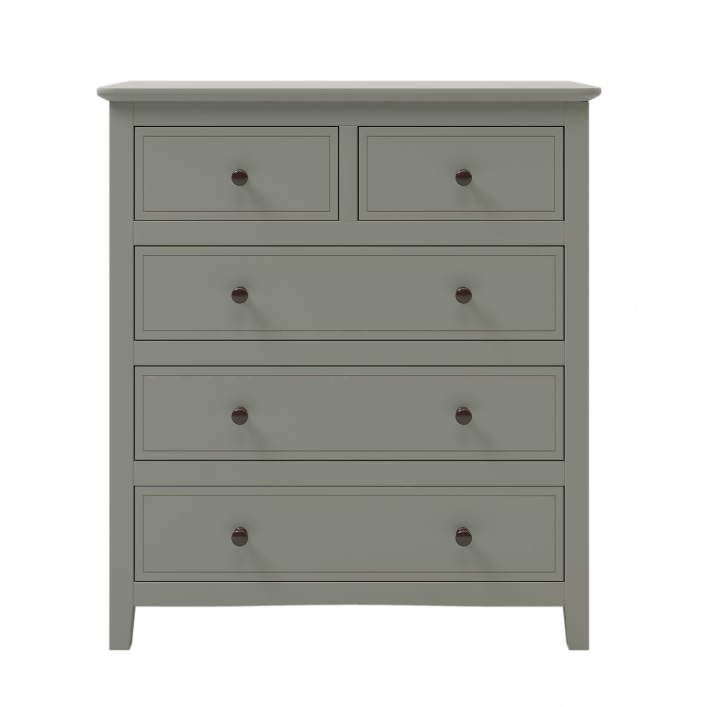 Gray Solid Wood 5 Pieces King Bedroom Sets(bed+nightstand*2+chest+dresser)NEW