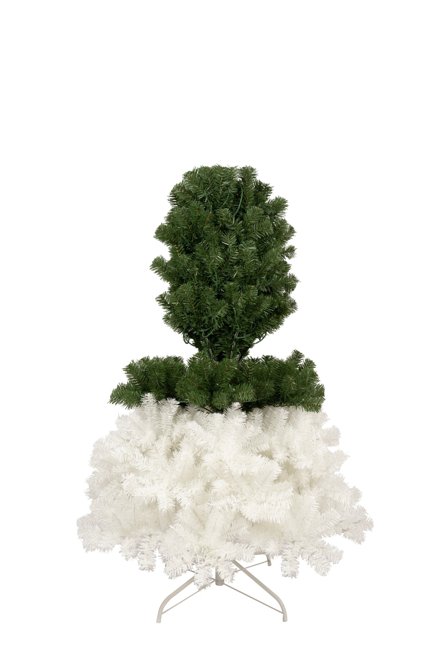 6FT Hinged Fir Artificial Fir Bent Top Christmas Tree, Xmas Tree Bendable Santa Hat Style Christmas Tree Holiday Decoration, 1250 Lush Branch Tips, 300 LED Lights X-mas