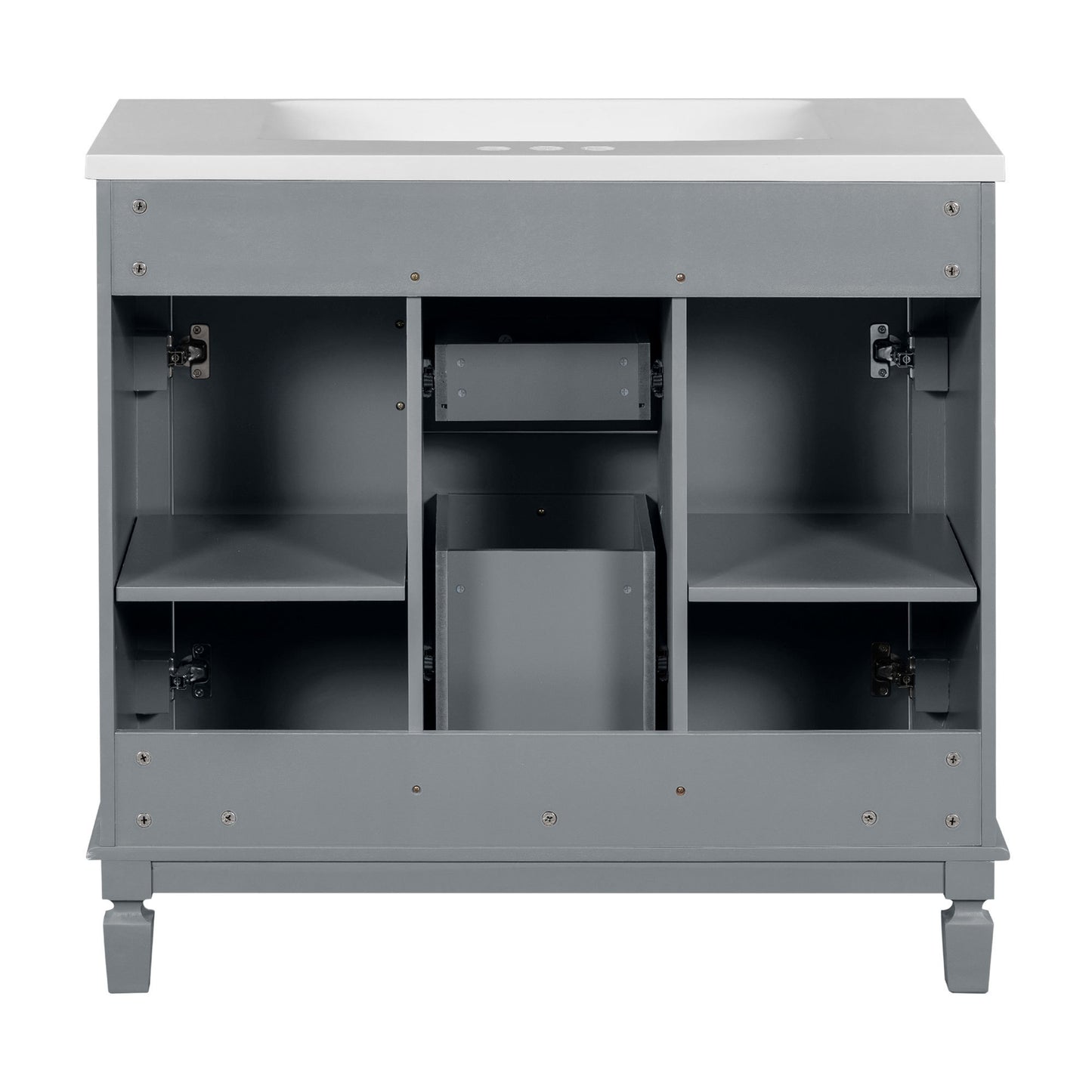 36'' Bathroom Vanity with Top Sink, Modern Bathroom Storage Cabinet with 2 Soft Closing Doors and 2 Drawers, Single Sink Bathroom Vanity
