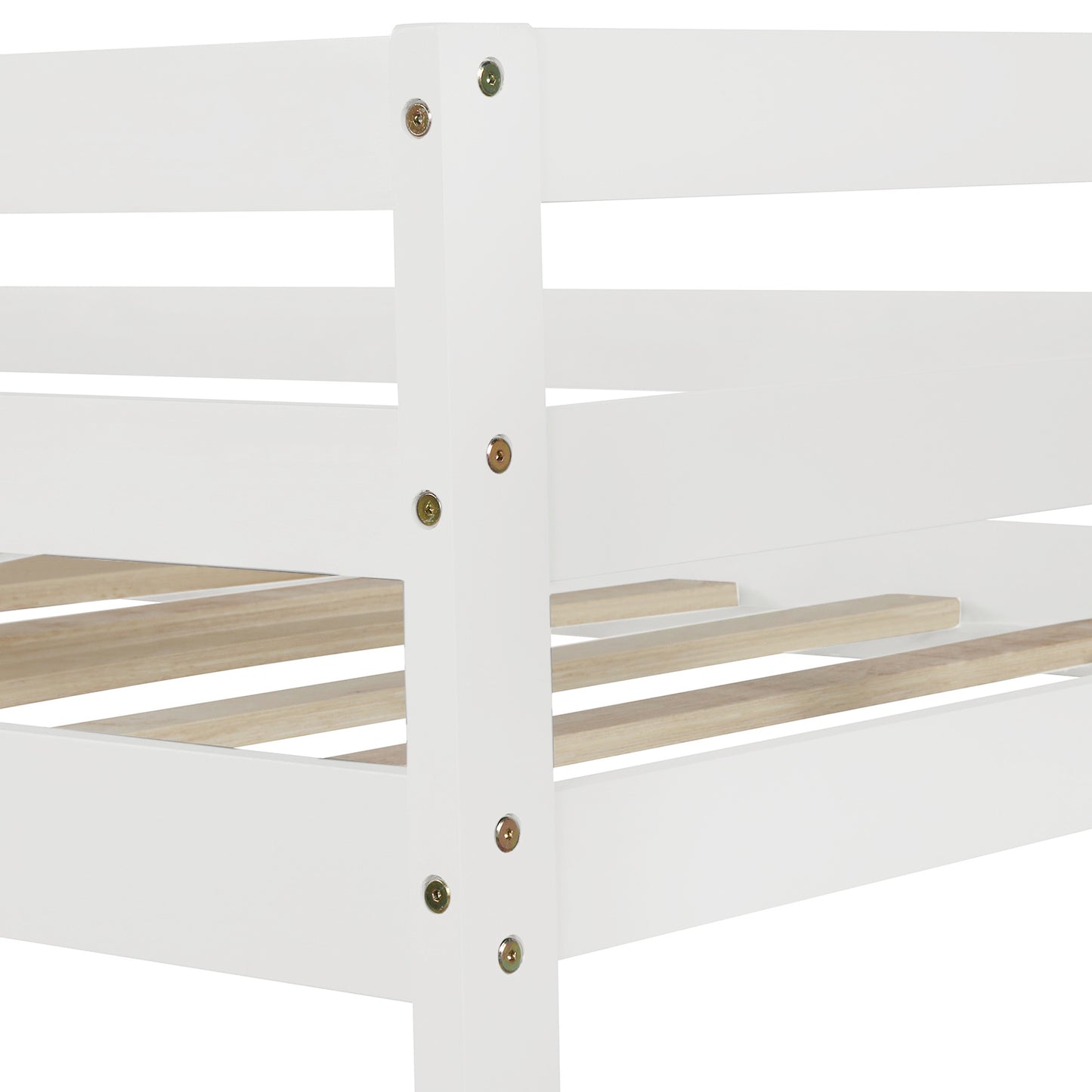 Twin over Twin/King (Irregular King Size) Bunk Bed with Twin Size Trundle, Extendable Bunk Bed (White)(OLD SKU :LP000032AAK)