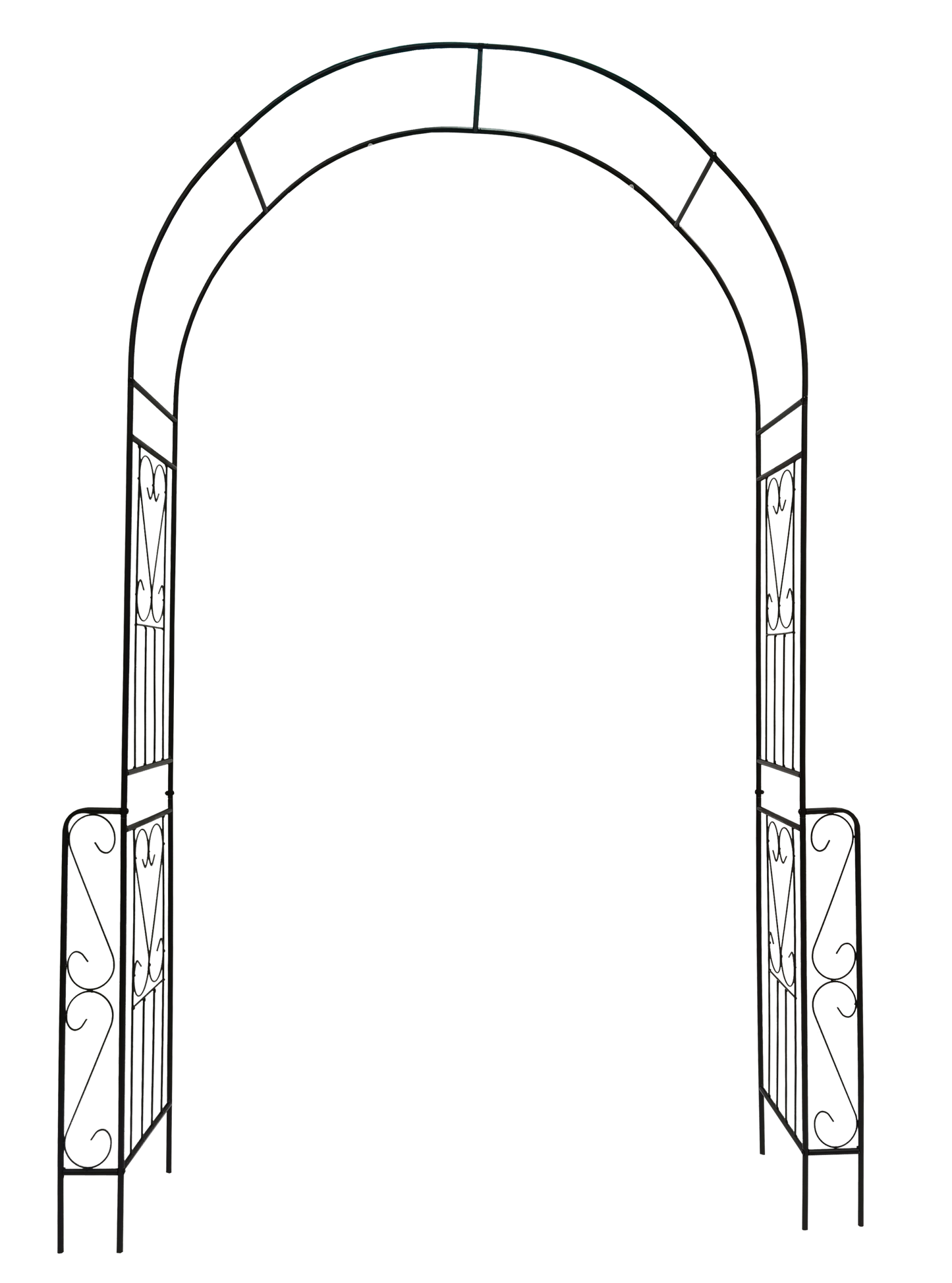 Metal Garden Arch W55'' x H94.5'' Garden Arbor Trellis Climbing Plants Support Rose Arch Outdoor Arch Black