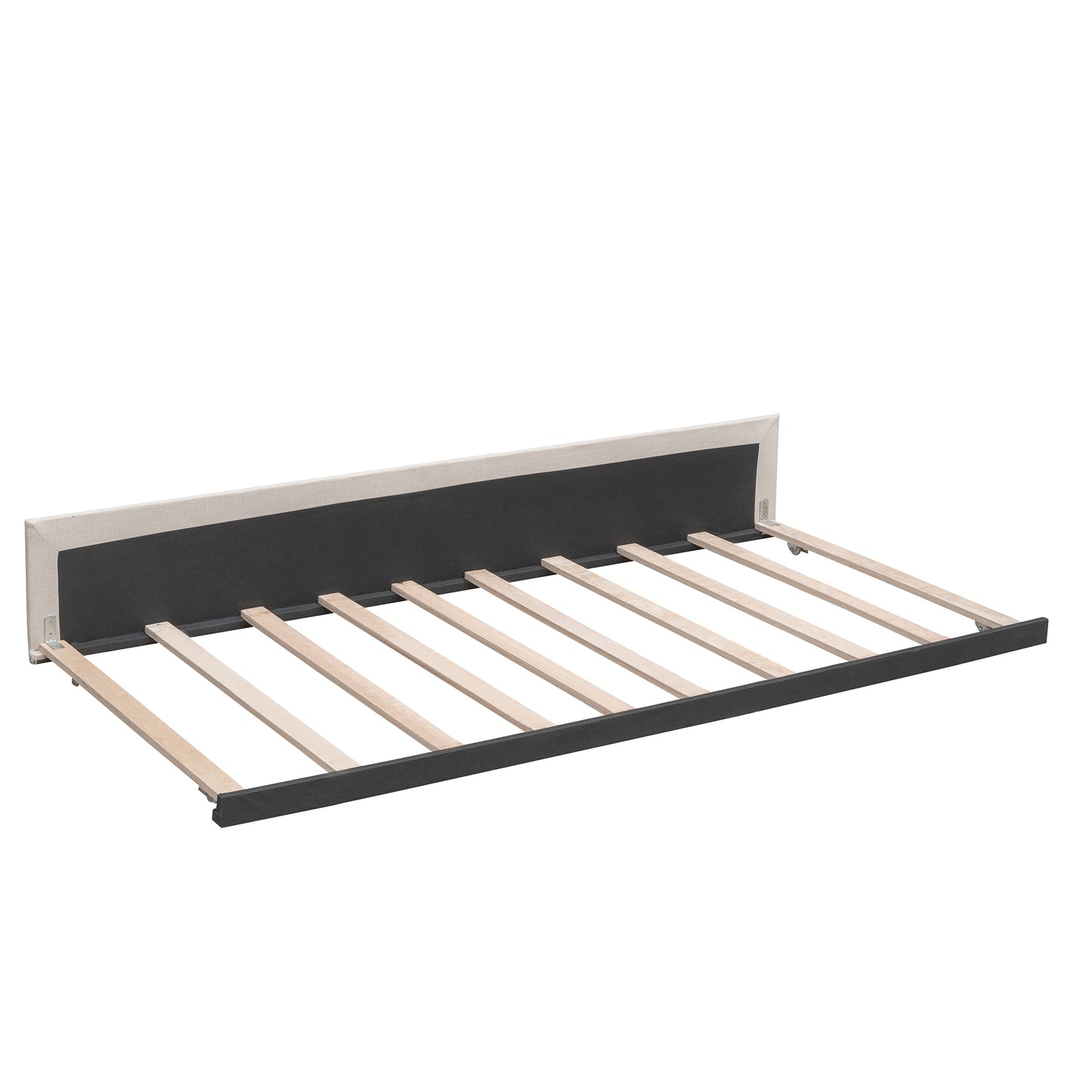 Upholstered Platform Bed with 2 Drawers and 1 Twin XL Trundle, Linen Fabric, Queen Size - Dark Beige(OLD SKU :LP000314AAA)