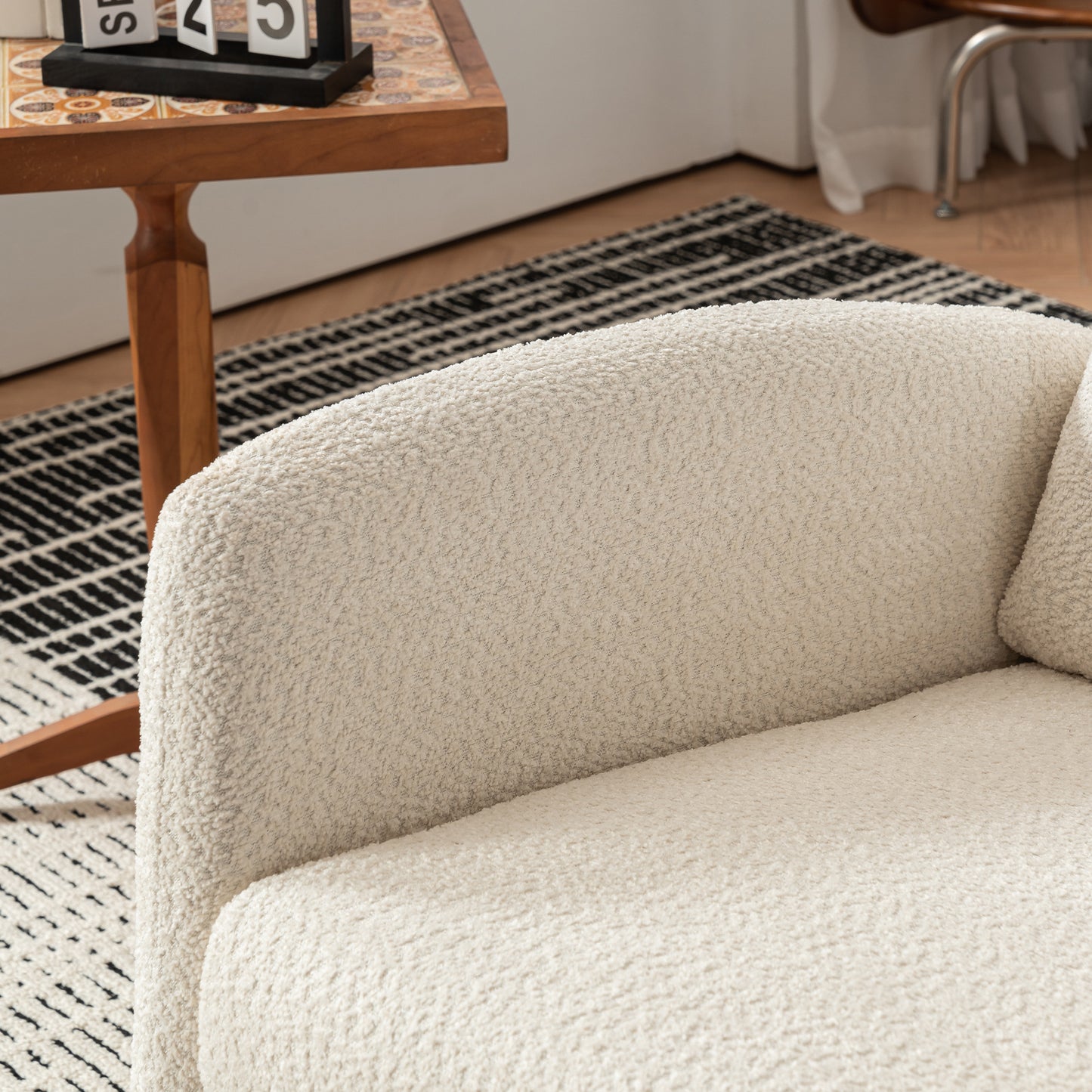 Accent Rocking Chair with Footrest High Back Rubber Wood Rocking Legs Bedroom Living Space