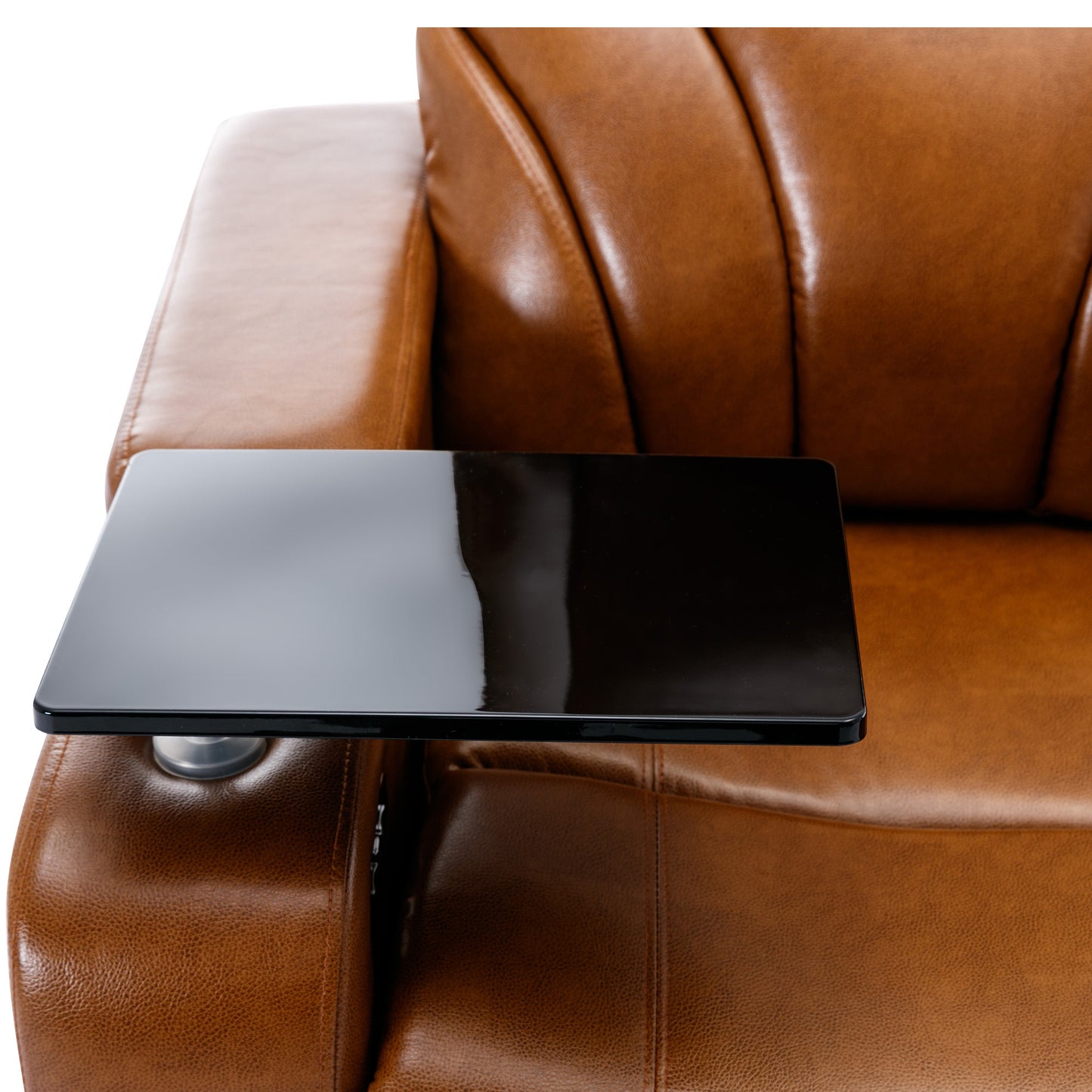 Power Motion Recliner with USB Charging Port and Hidden Arm Storage, Home Theater Seating with Convenient Cup Holder Design ,and stereo(Light Brown)