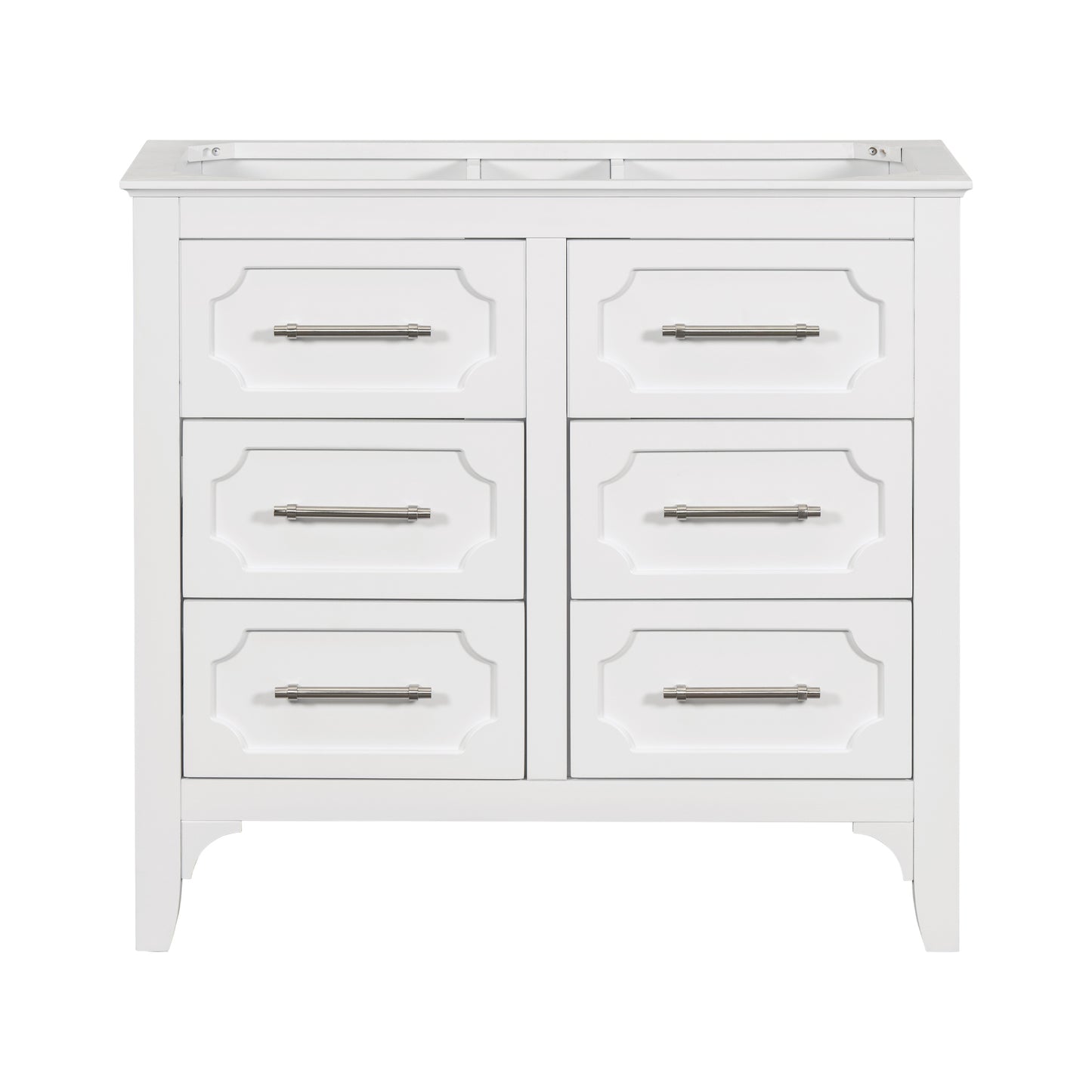 36'' Bathroom Vanity without Sink , Free Standing Single Vanity Set with Four Drawers, Solid Wood Frame Bathroom Storage Cabinet Only (NOT INCLUDE SINK)