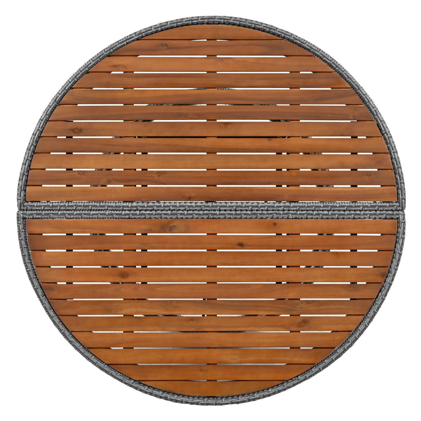 TOPMAX Patio 5-Piece Round Rattan Sectional Sofa Set All-Weather PE Wicker Sunbed Daybed with Round Liftable Table and Washable Cushions for Outdoor Backyard Poolside, Beige