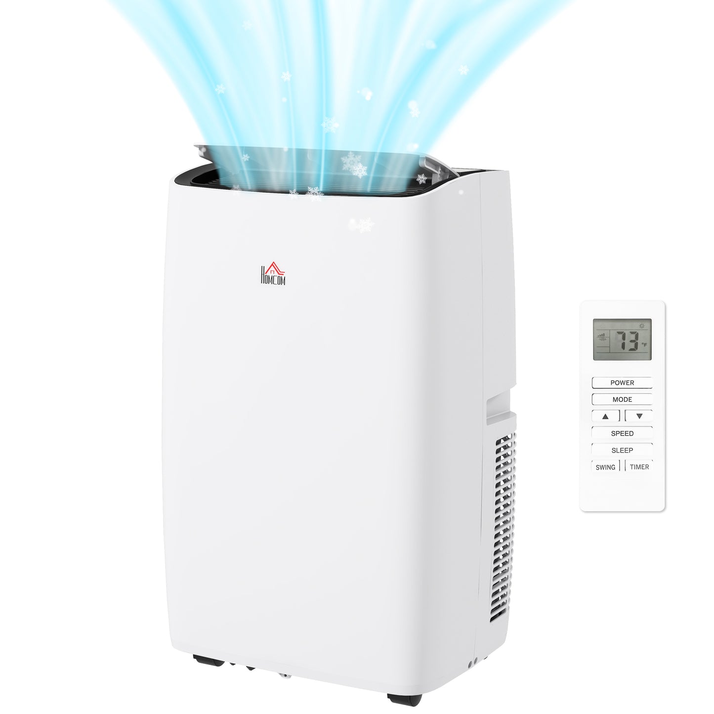 HOMCOM 12,000 BTU Portable Air Conditioner for Rooms Up to 549 Sq. Ft., 5-in-1 AC Unit Dehumidifier Fan Auto Sleep with Remote, 24H Timer On/Off, Window Mount Kit