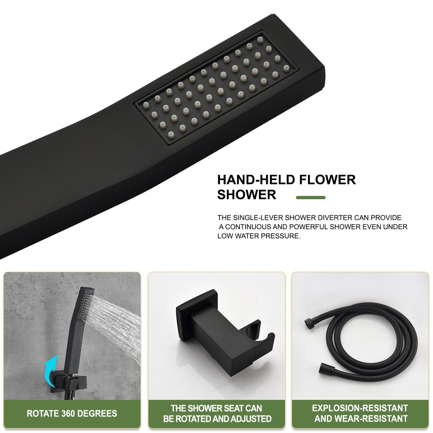 Ceiling Mounted Shower System Combo Set with Handheld and 12"Shower head