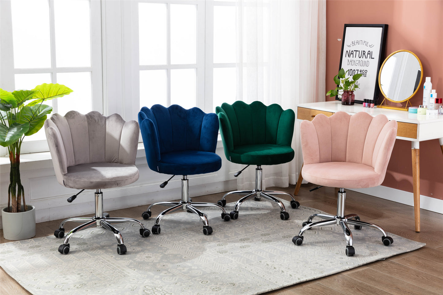 COOLMORE Swivel Shell Chair for Living Room/Bed Room, Modern Leisure office Chair Pink