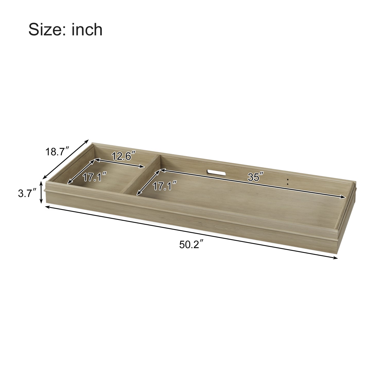 Solid Wood Seven-Drawer Dresser with Changing Topper for Nursery, Kid's Room, Bedroom, Stone Gray
