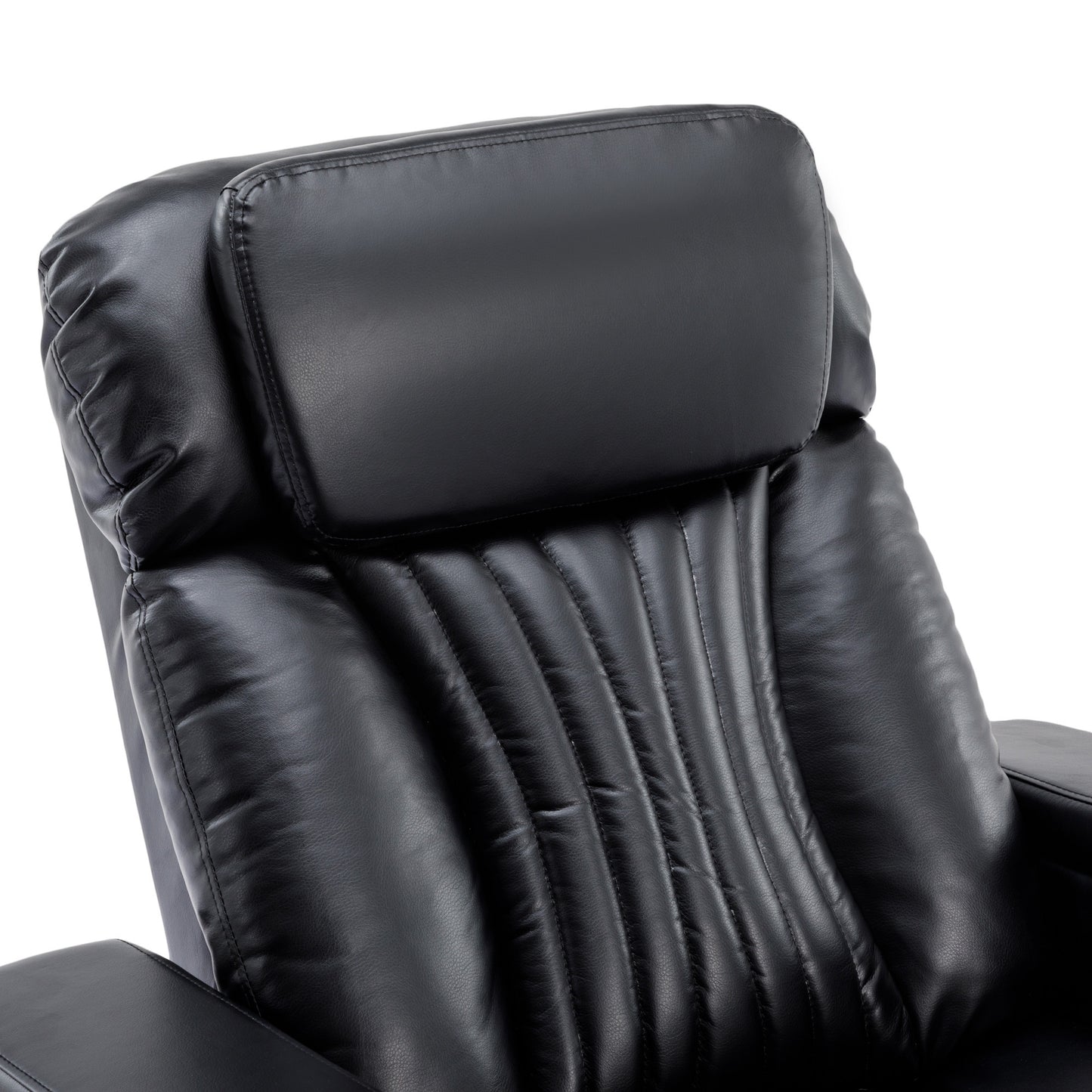 270° Power Swivel Recliner,Home Theater Seating With Hidden Arm Storage and LED Light Strip,Cup Holder,360° Swivel Tray Table,and Cell Phone Holder,Soft Living Room Chair,Black