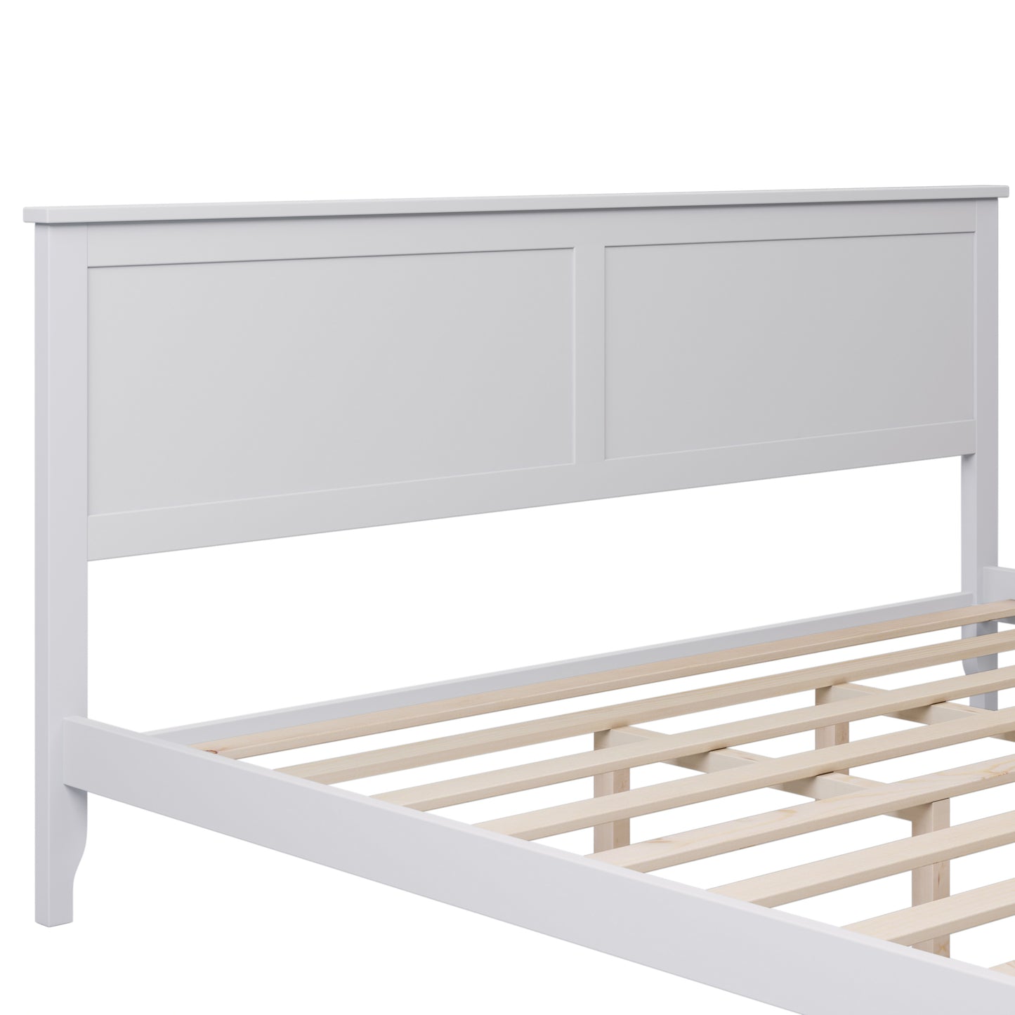 White Solid Wood 5 Pieces King Bedroom Sets(bed+nightstand*2+chest+dresser)