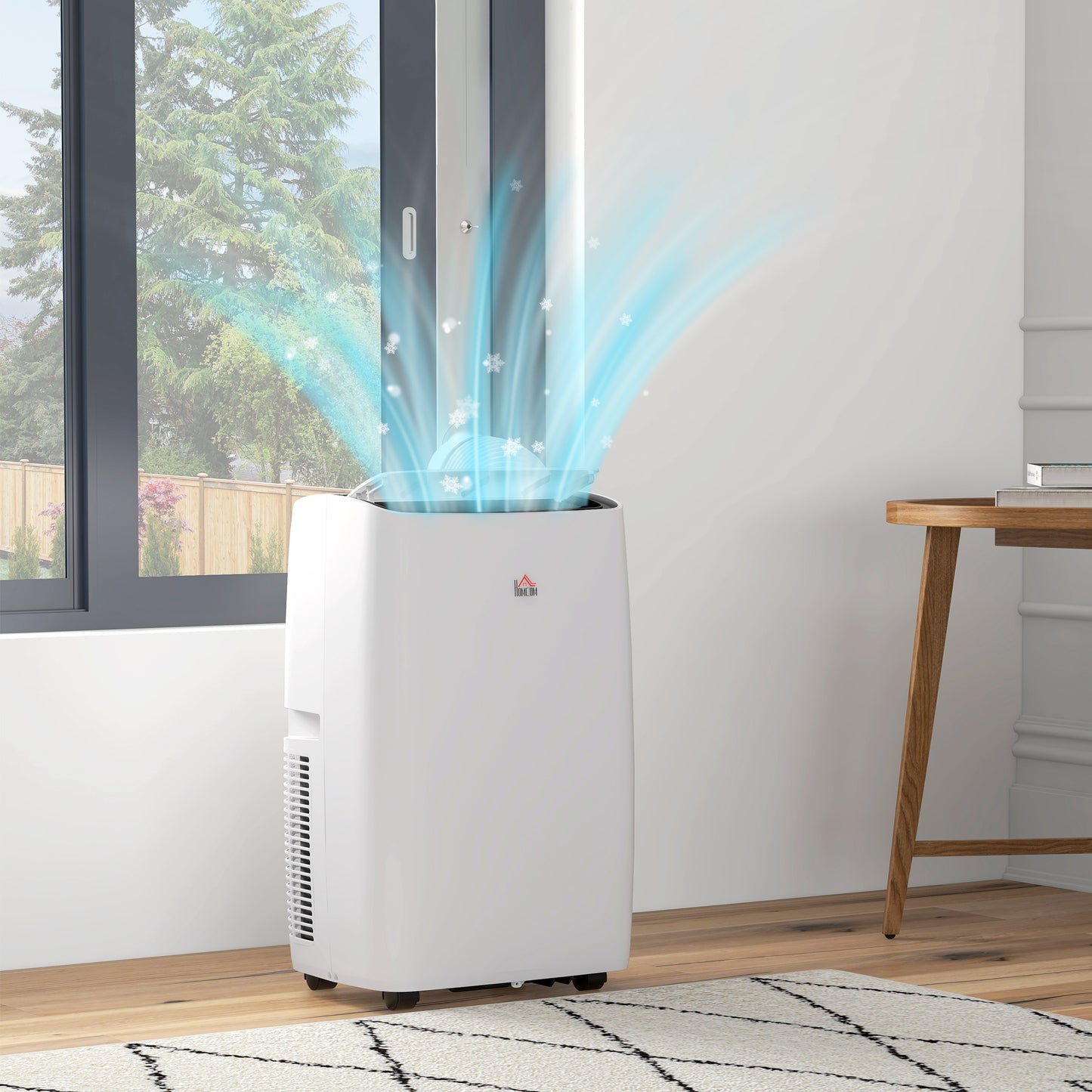 HOMCOM 12,000 BTU Portable Air Conditioner for Rooms Up to 549 Sq. Ft., 5-in-1 AC Unit Dehumidifier Fan Auto Sleep with Remote, 24H Timer On/Off, Window Mount Kit