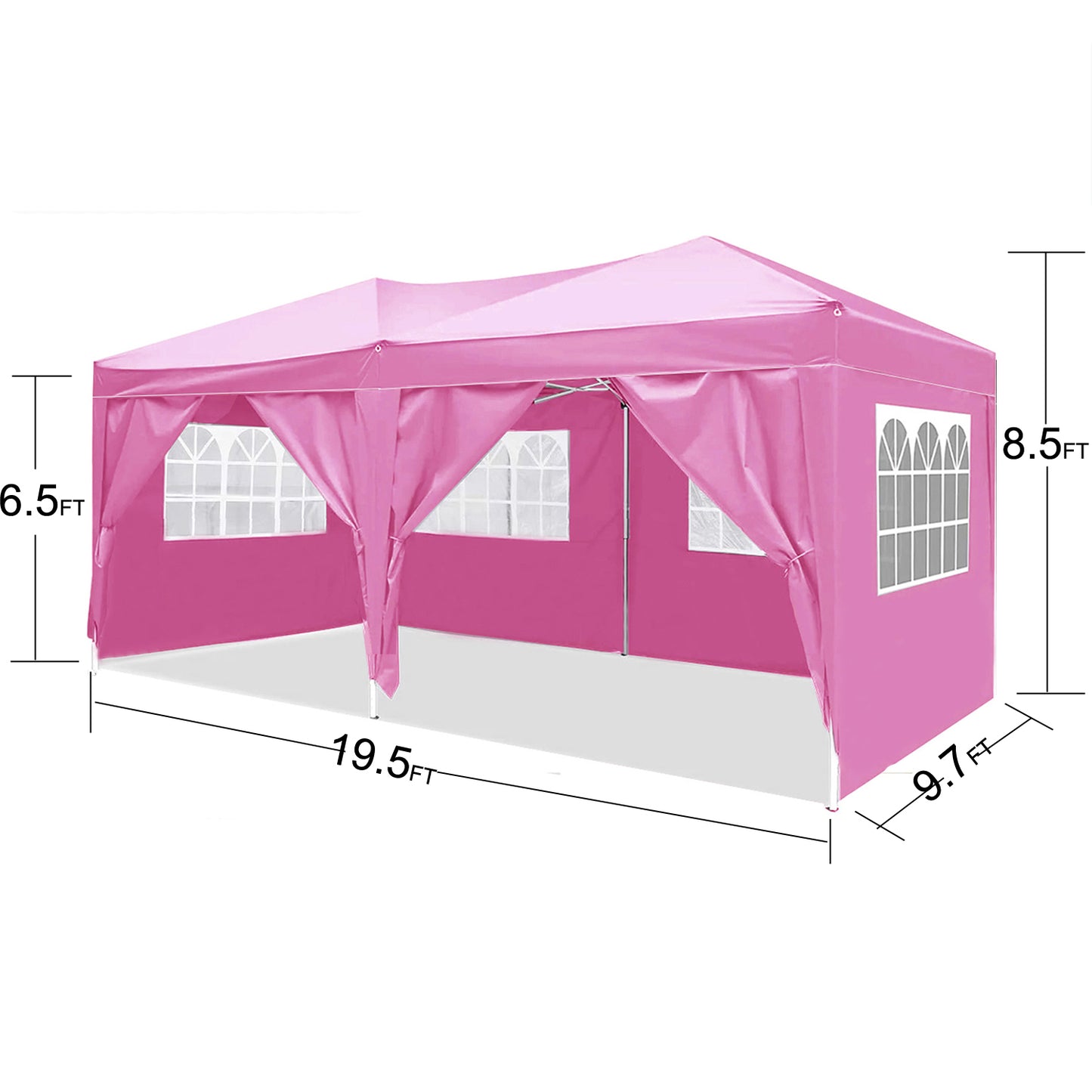 10'x20' EZ Pop Up Canopy Outdoor Portable Party Folding Tent with 6 Removable Sidewalls + Carry Bag + 4pcs Weight Bag (W1205106018)