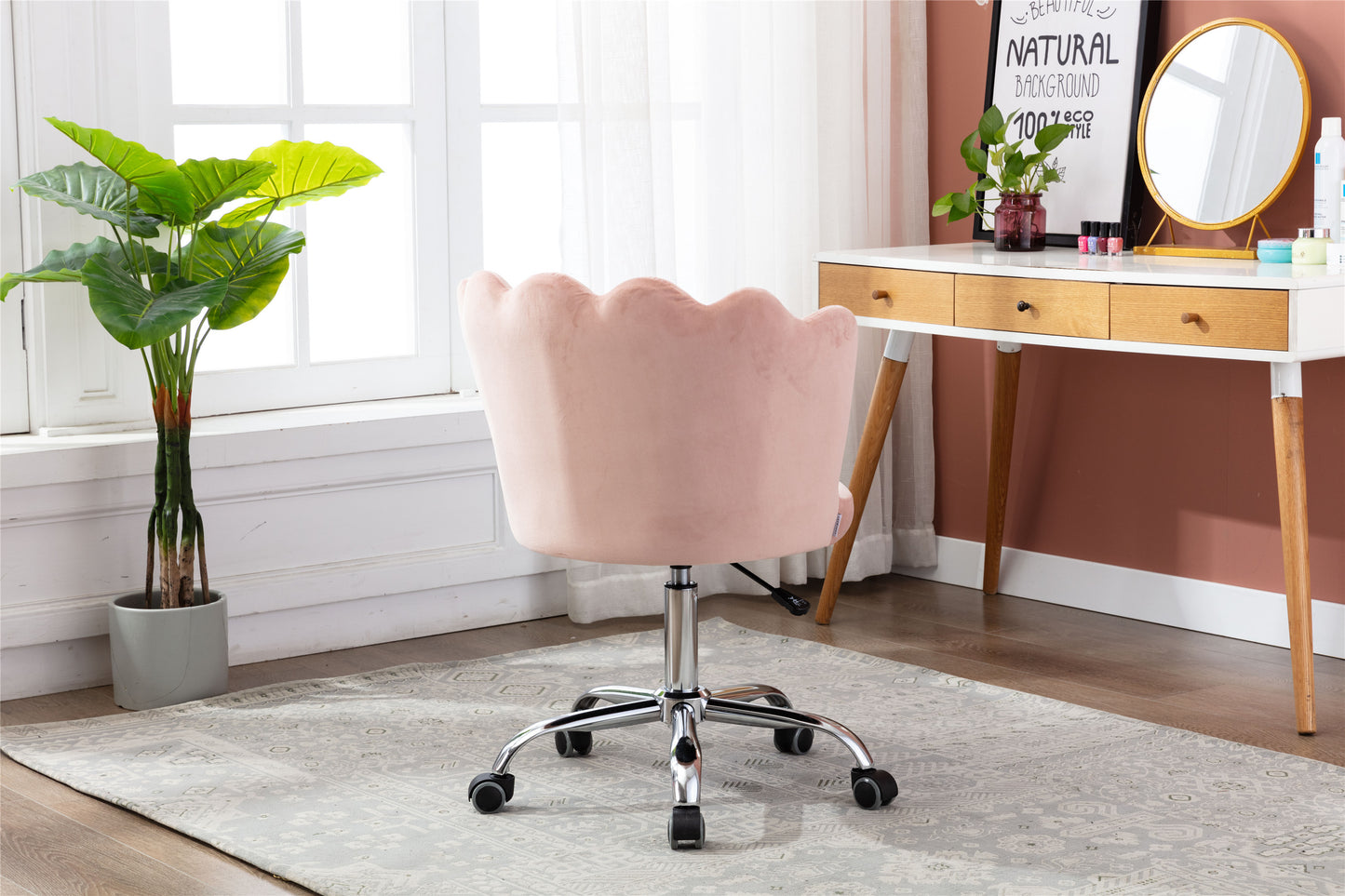 COOLMORE Swivel Shell Chair for Living Room/Bed Room, Modern Leisure office Chair Pink