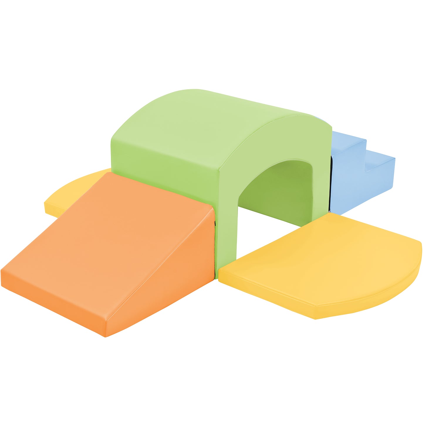 Soft Foam Playset for Toddlers, Safe SoftZone Single-Tunnel Foam Climber for Kids, Lightweight Indoor Active Play Structure with Slide Stairs and Ramp for Beginner Toddler Climb and Crawl