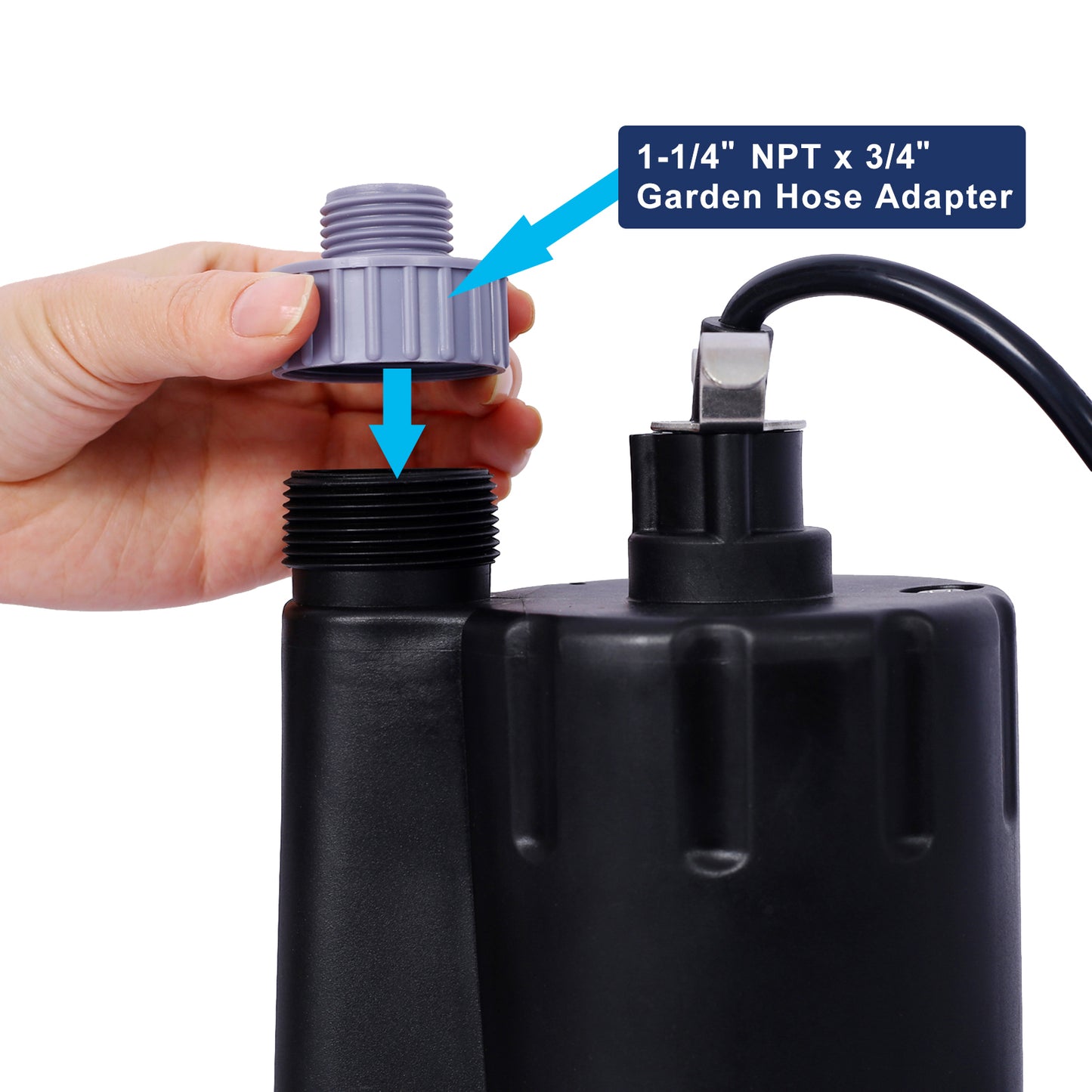 Submersible Water Pump, 1/3HP 2500GPH Thermoplastic Utility Pump Portable Electric Water Pump Sump Pump, With 10 Feet Power Cord.
