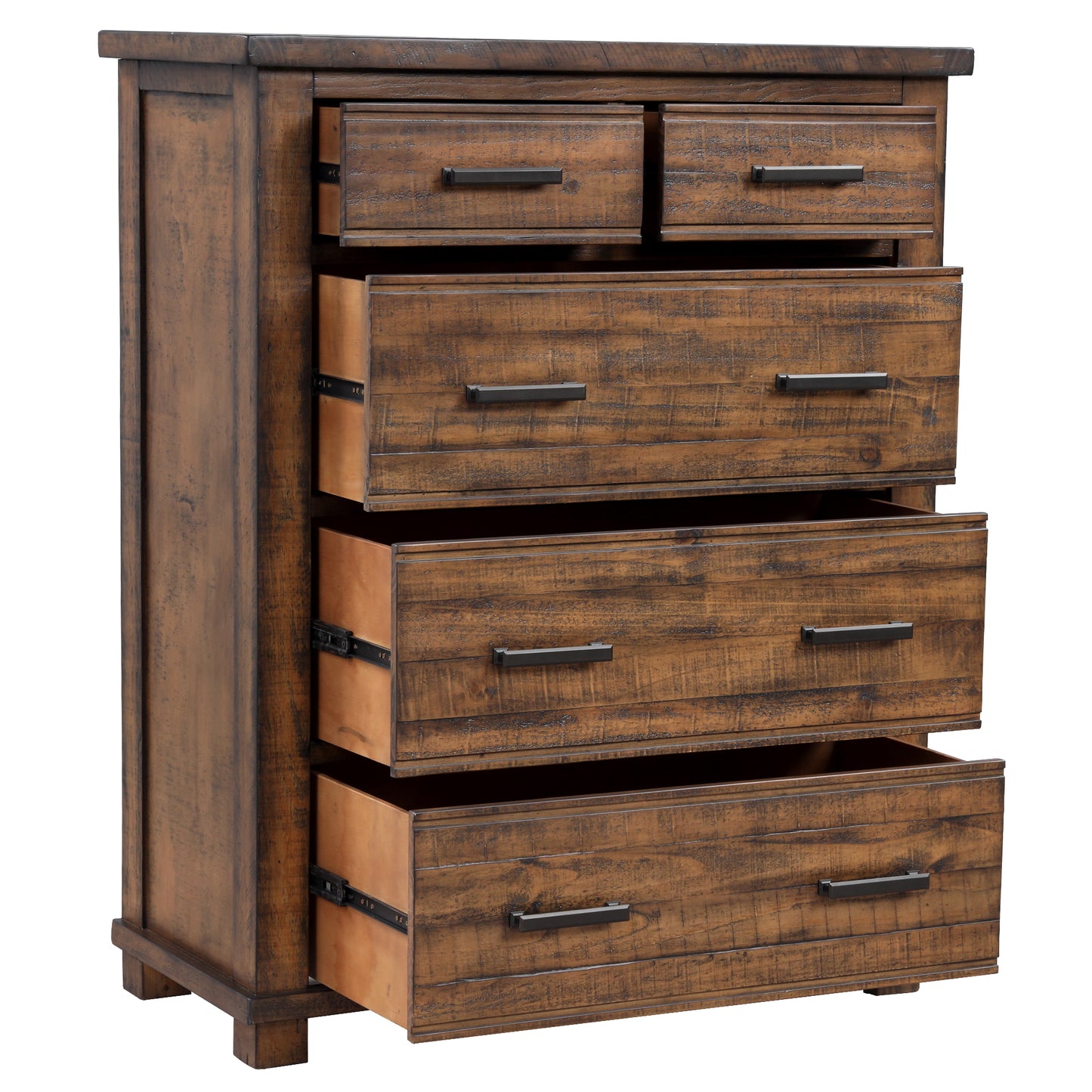 Rustic 5 Drawer Reclaimed Solid Wood Framhouse Chest Tallboy(OLD SKU:WF197197AAD)