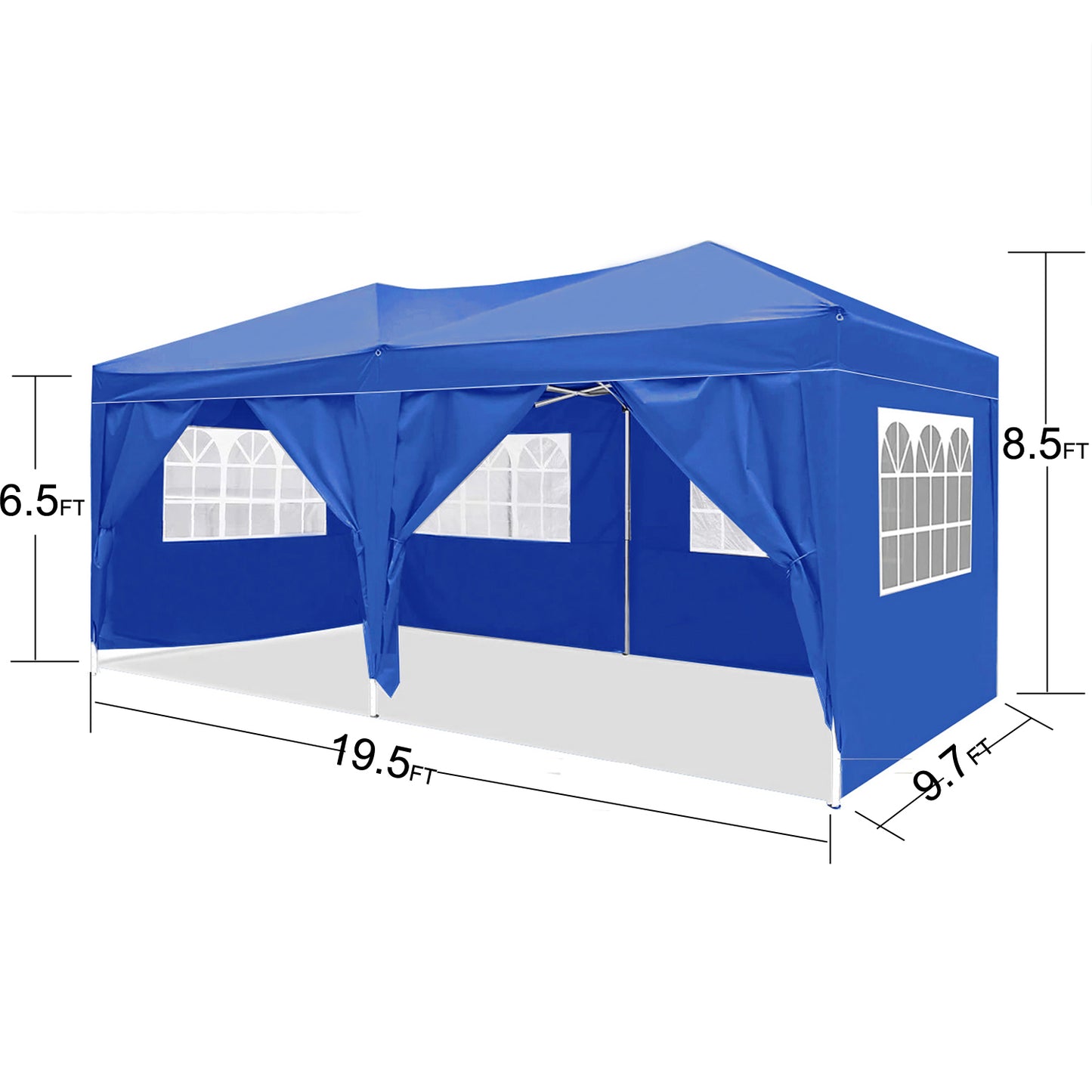 10'x20' EZ Pop Up Canopy Outdoor Portable Party Folding Tent with 6 Removable Sidewalls + Carry Bag + 4pcs Weight Bag (W1205106020)