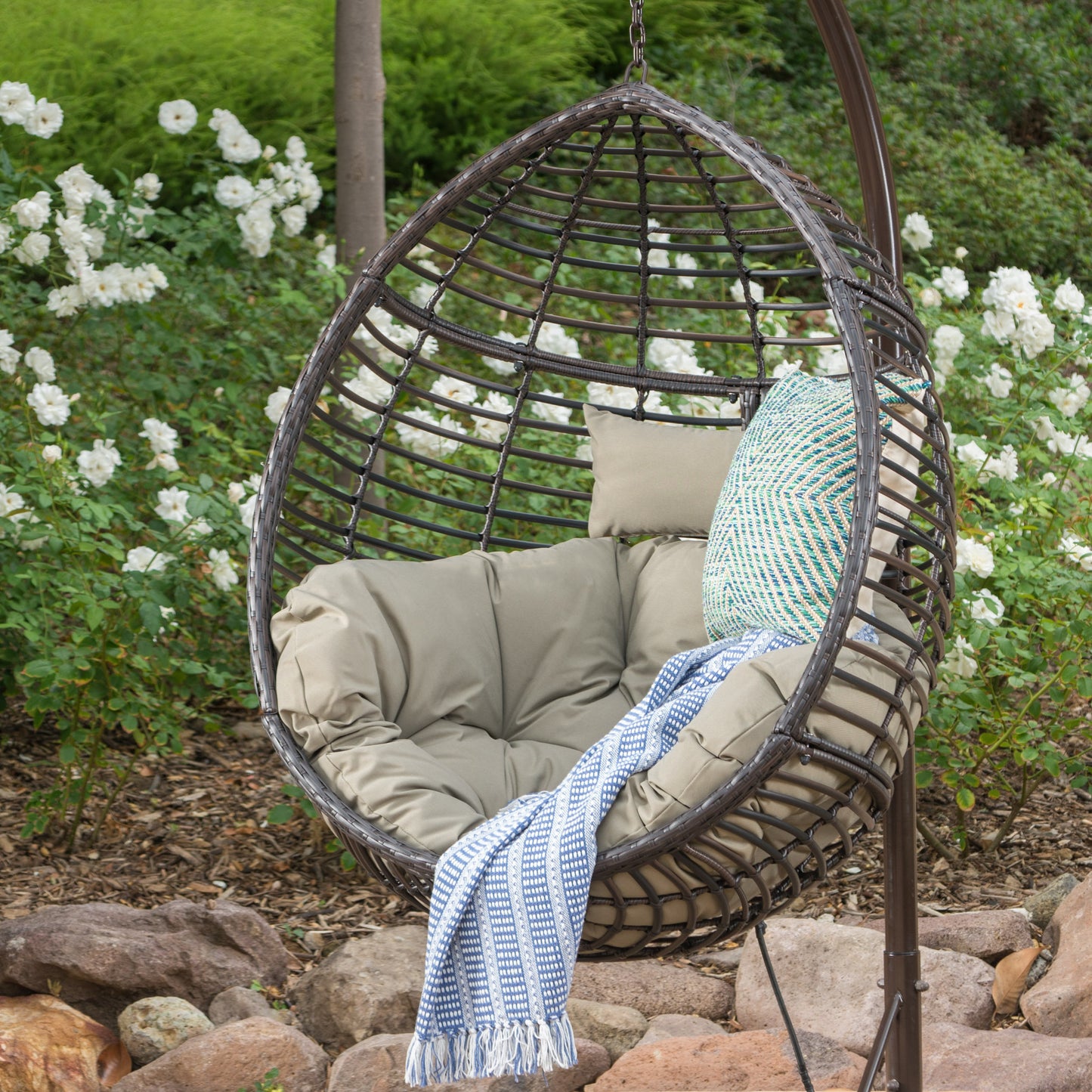 LAYLA HANGING BASKET- BROWN