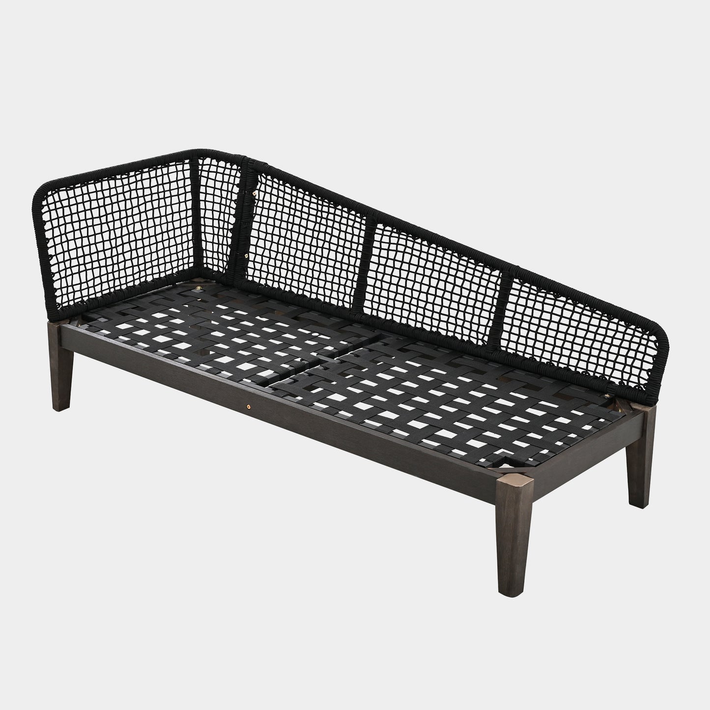 TOPMAX Modern 5-Person Outdoor Seating Group with Cushions Rope Waved Patio Sofa Set for Garden, Lawn, Poolside, L-Shaped, Black+Gray