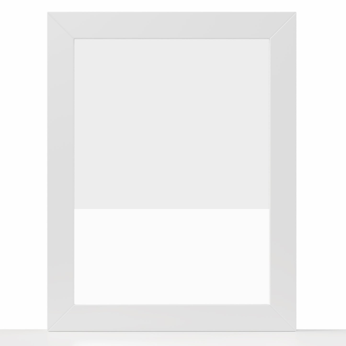 Traditional Concise Style White Wood Mirror
