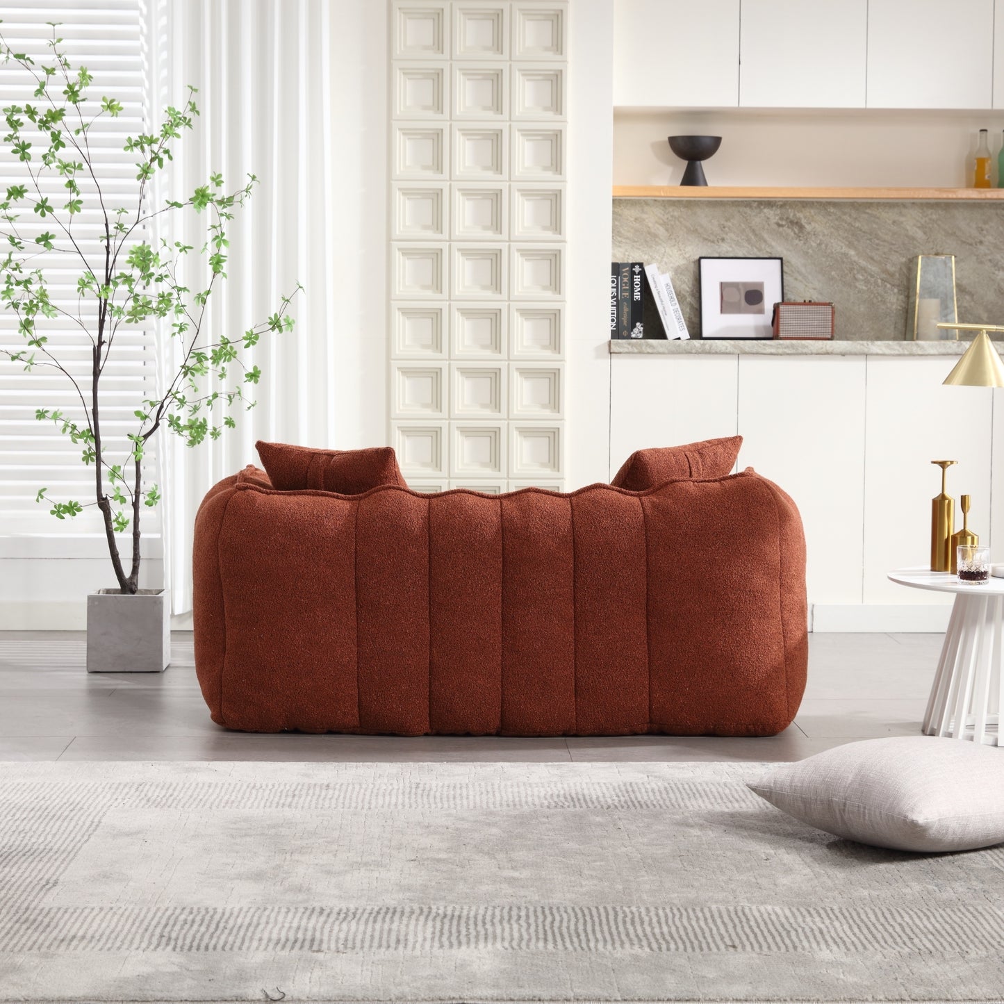 Soft beanbag chair with high resilience foam core for two people. The comfortable square recliner sofa is ideal for family members and friends engaged in games, reading, watching TV