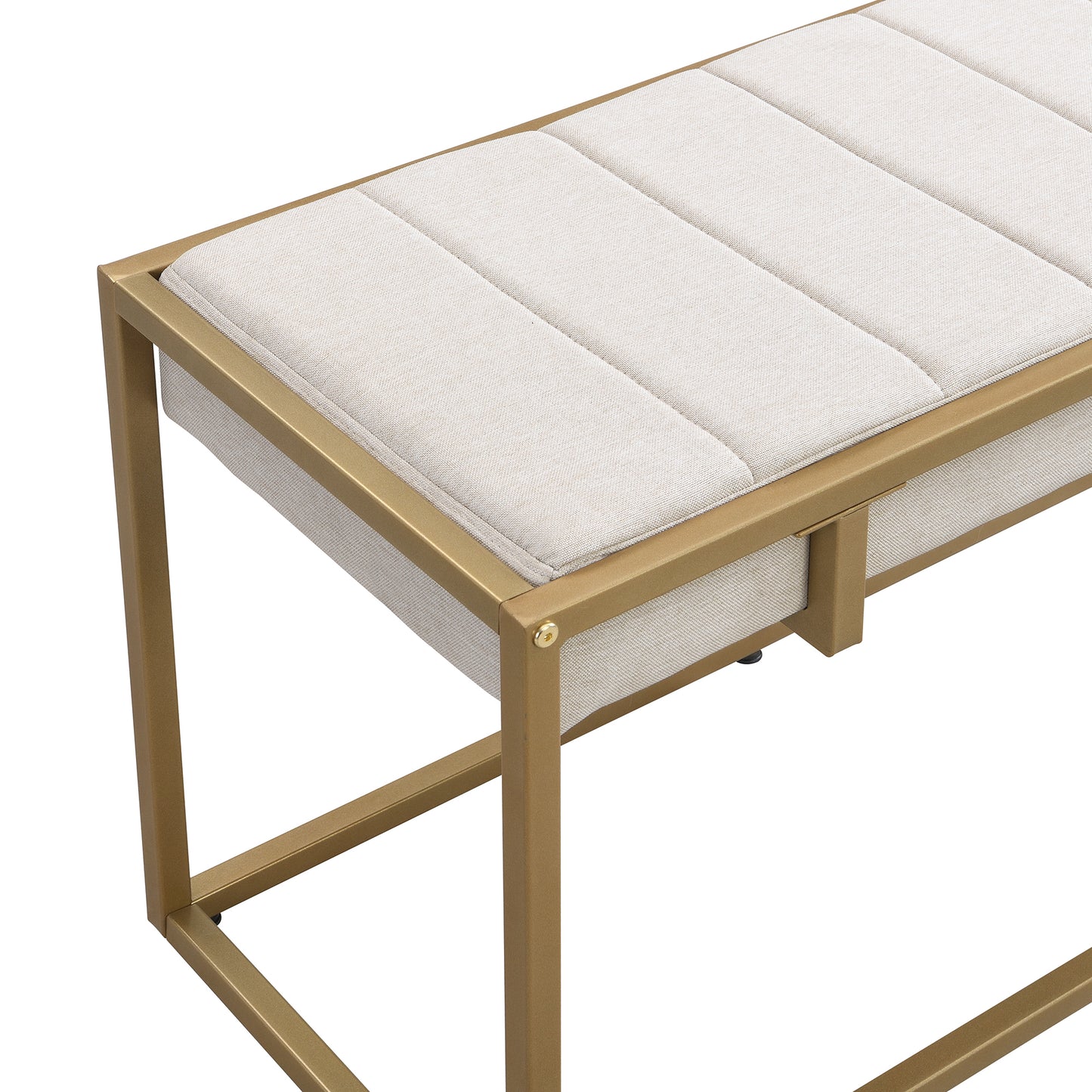 TOPMAX Modern Faux Marble 6-Piece Dining Table Set,60inch Metal Kitchen Table Set with Upholstered Dining Chairs and Bench, Golden