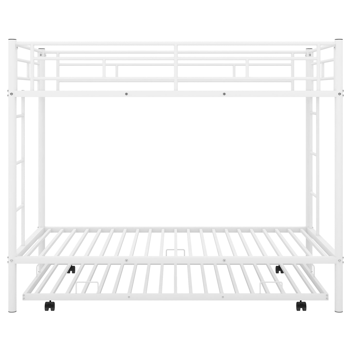 Twin over Twin Bunk Bed with Trundle, White(OLD SKU:MF192387AAK)