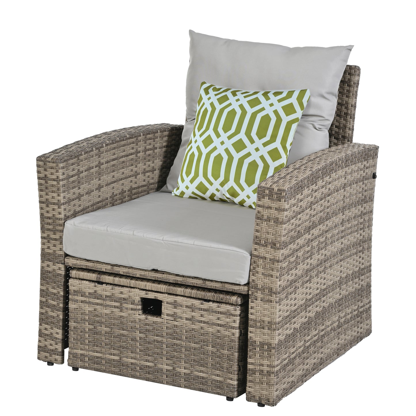 Patio Furniture, Outdoor Furniture, Seasonal PE Wicker Furniture, 6 Set Wicker Furniture With Tempered Glass Coffee Table