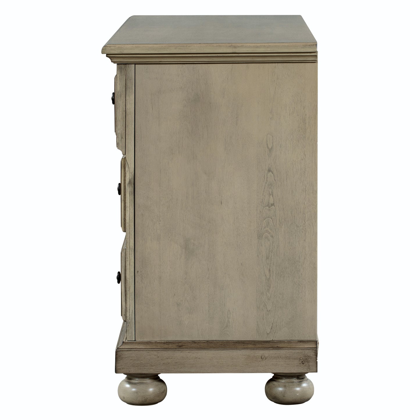 Solid Wood Seven-Drawer Dresser with Changing Topper for Nursery, Kid's Room, Bedroom, Stone Gray