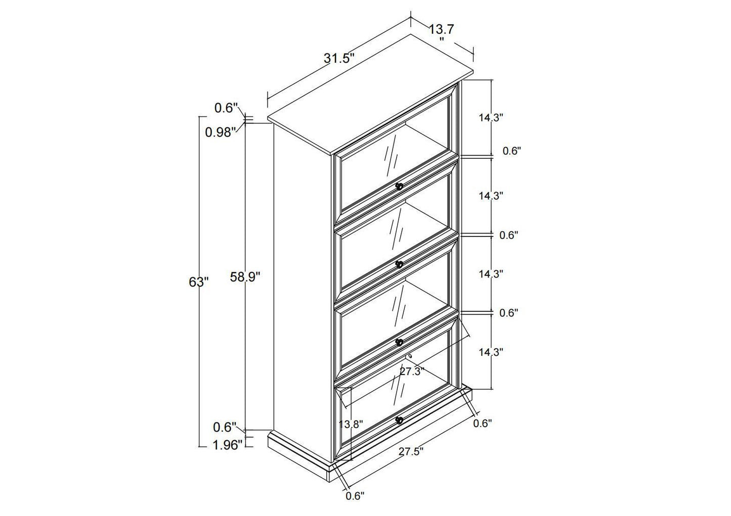 Glass display cabinet 4 Tier Glass Display Cabinet Storage Curio Cabinet with Flip up Glass Doors, Collectors Showcase Toy Figure Organizers Rack, Bookcase for Living Room White