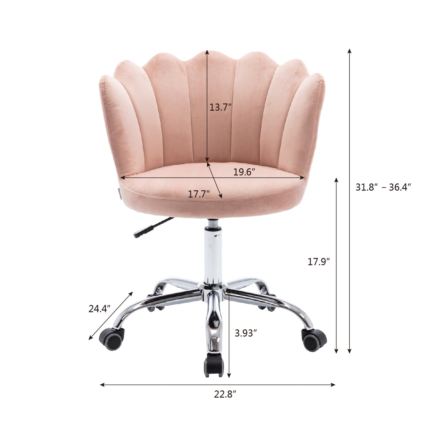 COOLMORE Swivel Shell Chair for Living Room/Bed Room, Modern Leisure office Chair Pink
