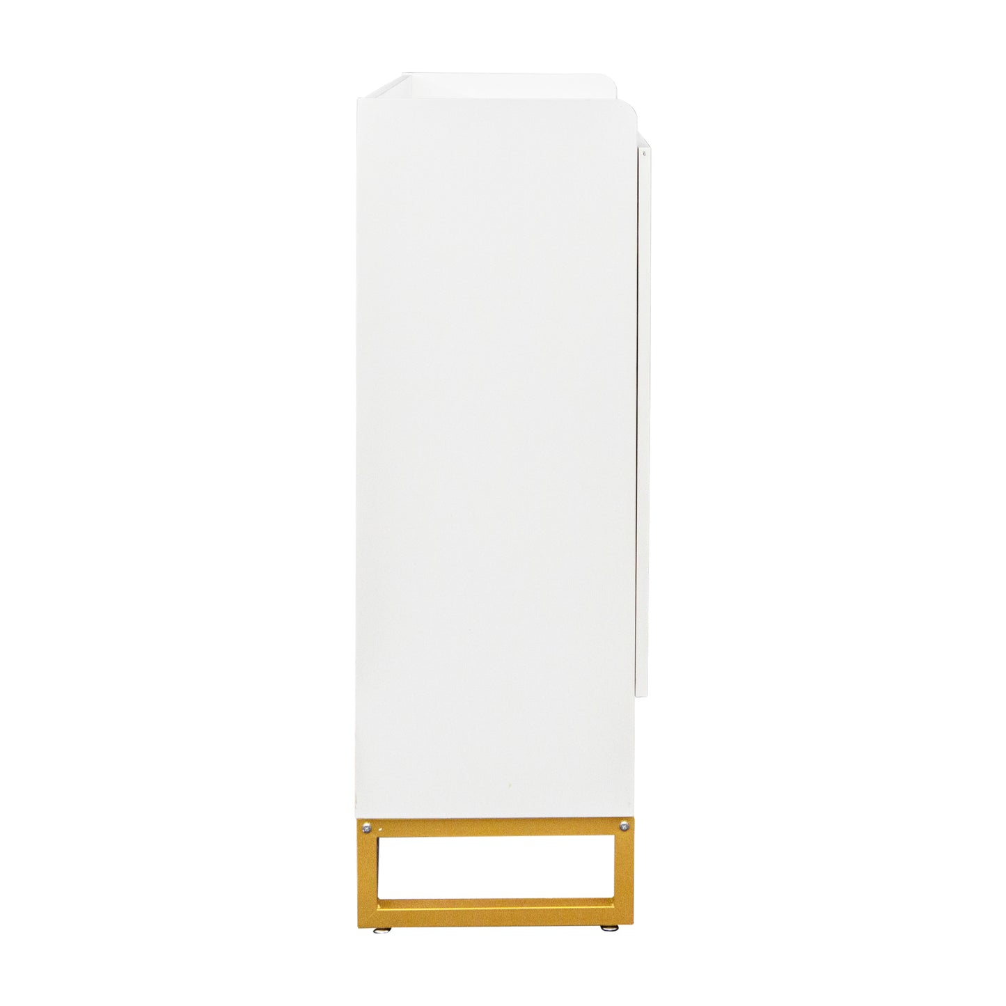 Shoe Cabinet with Doors, White Gold 6-Tiers Shoe Storage Cabinet for Entryway, Modern Free Standing Shoe Cabinet Storage Organizer for Living Room, Bedroom,Closet