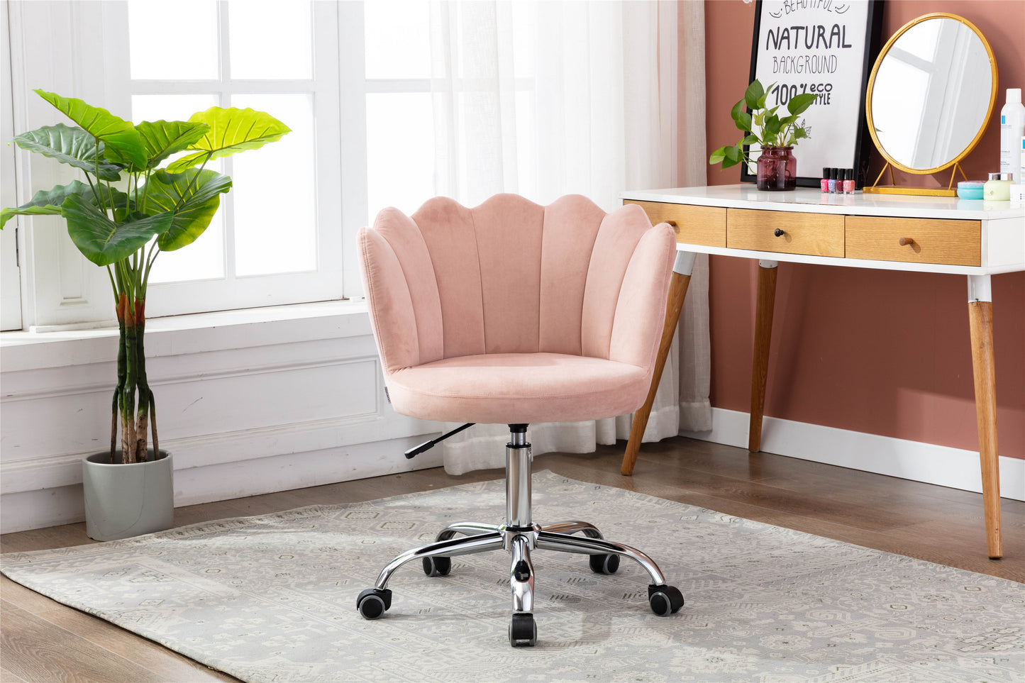 COOLMORE Swivel Shell Chair for Living Room/Bed Room, Modern Leisure office Chair Pink