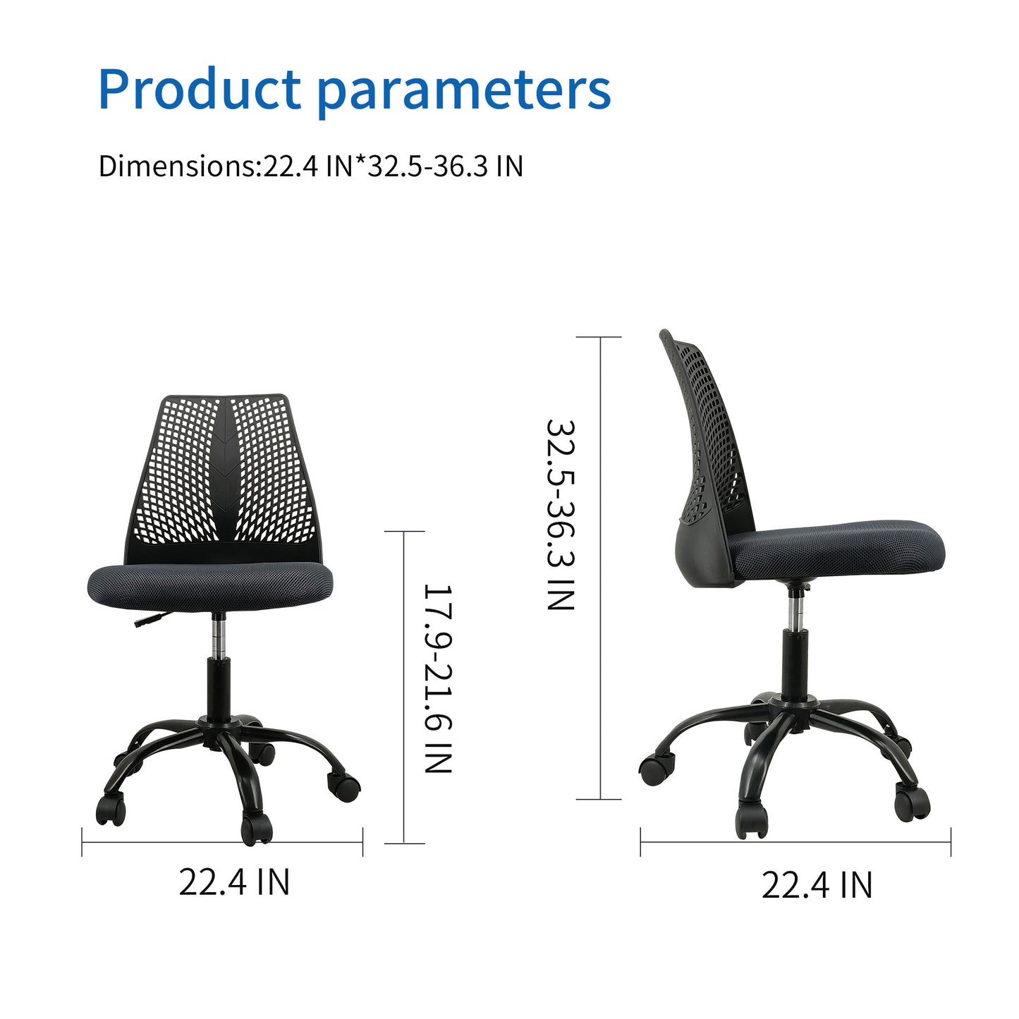 Ergonomic Office and Home Chair with Supportive Cushioning, Black