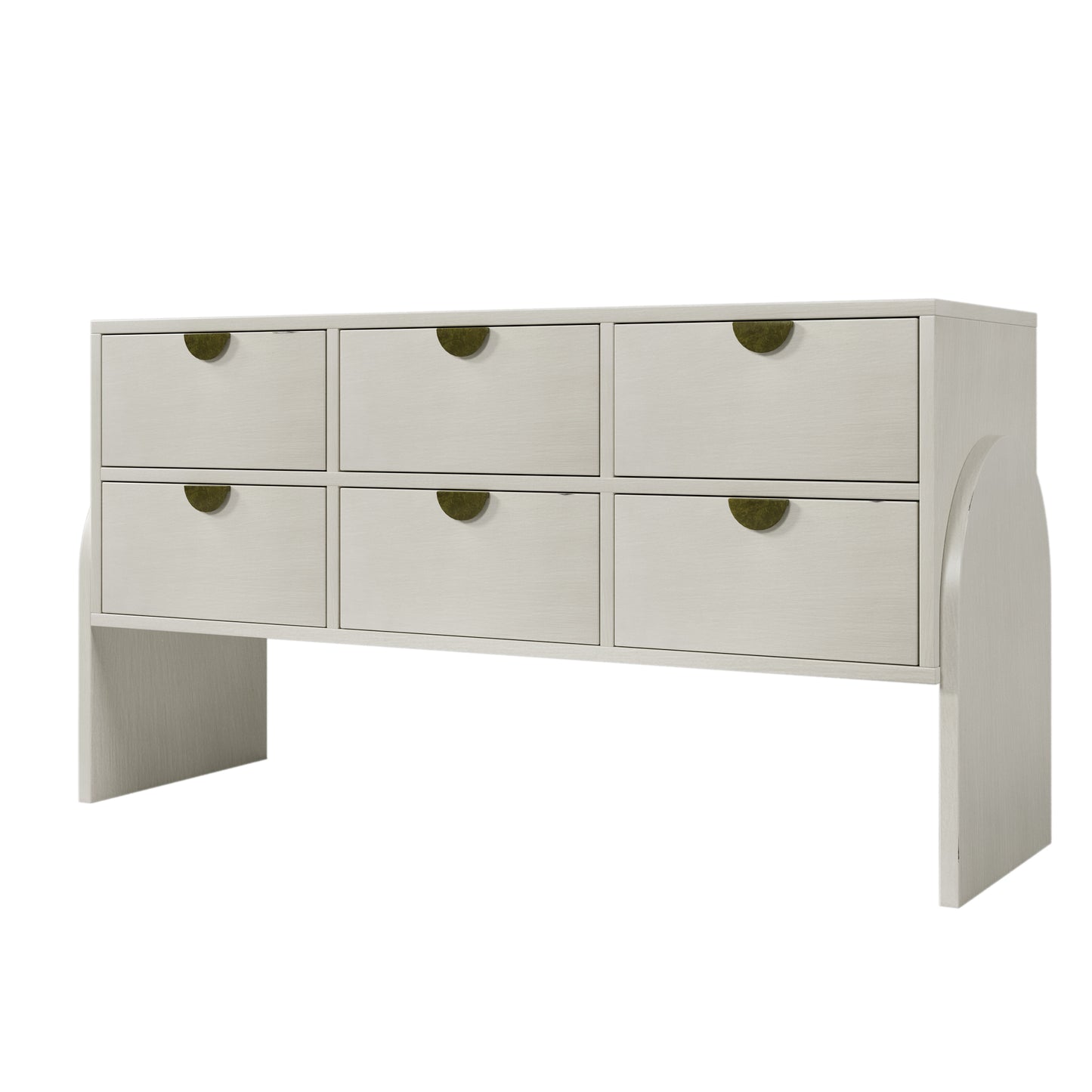 Retro Style Rubber Wood Venner Three-Drawer Dresser Sideboard Cabinet Console Table Sofa Table Ample Storage Spaces for Living Room, Children's Room, Adult Room, Antique White