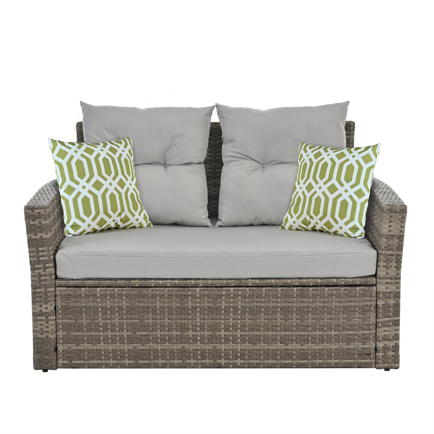 Patio Furniture, Outdoor Furniture, Seasonal PE Wicker Furniture, 6 Set Wicker Furniture With Tempered Glass Coffee Table