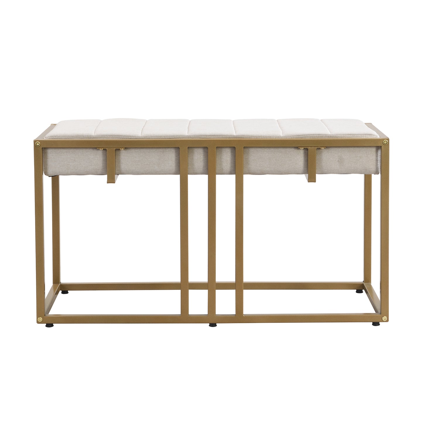 TOPMAX Modern Faux Marble 6-Piece Dining Table Set,60inch Metal Kitchen Table Set with Upholstered Dining Chairs and Bench, Golden
