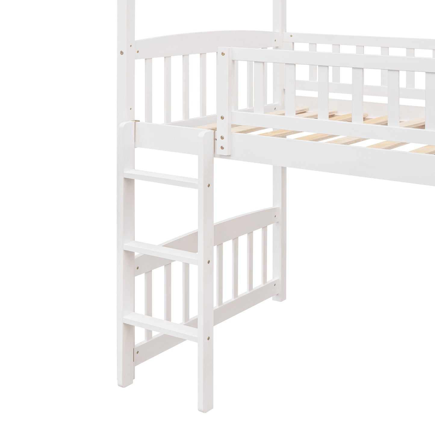 Twin Loft Bed with Slide, House Bed with Slide,White(OLD SKU :LT000212AAK)