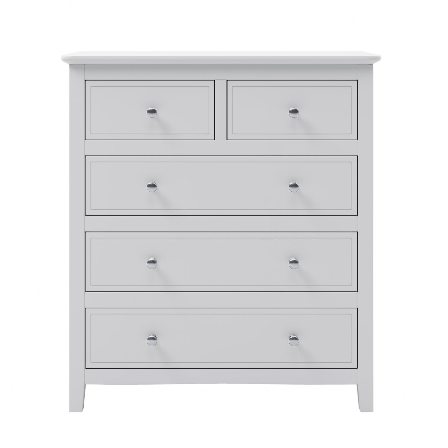 White Solid Wood 5 Pieces King Bedroom Sets(bed+nightstand*2+chest+dresser)