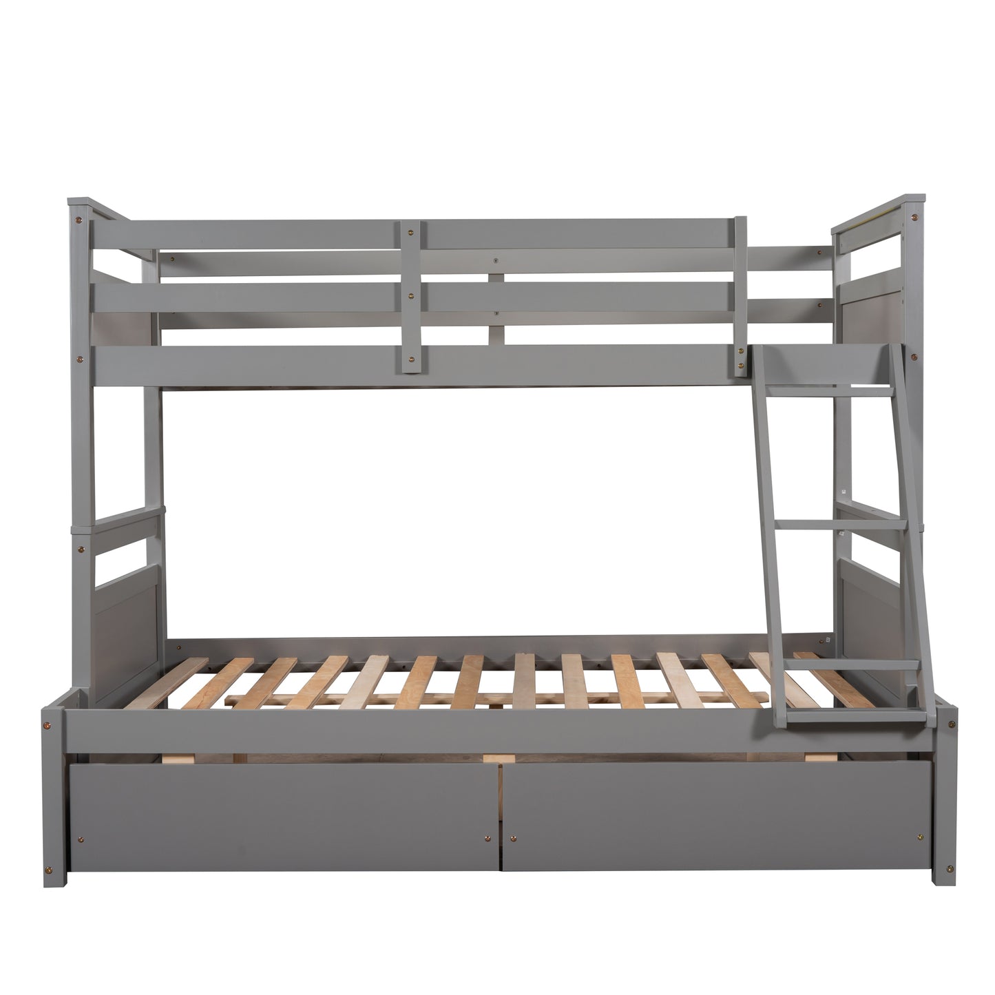 Twin over Full Bunk Bed with Storage - Gray(OLD SKU :LP000022AAE)