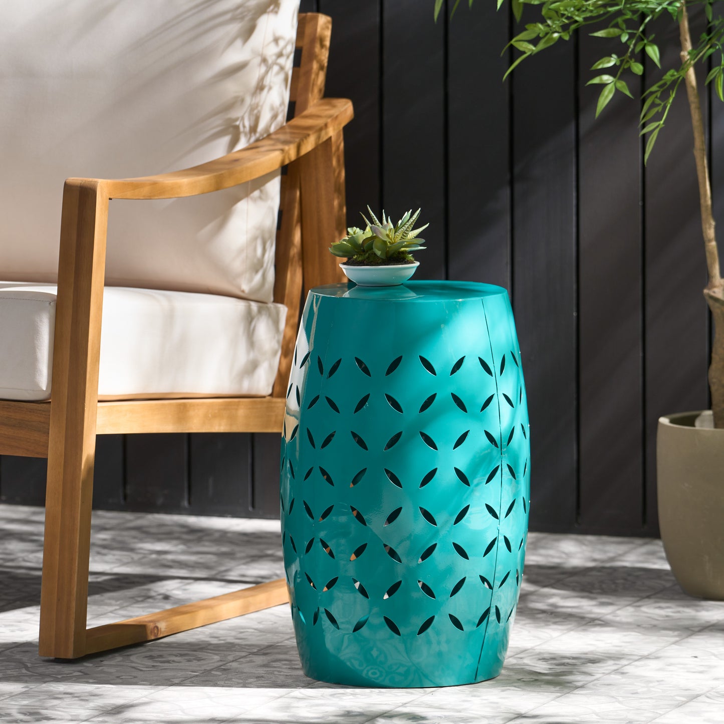 LILAC 12" SIDE TABLE - TEAL