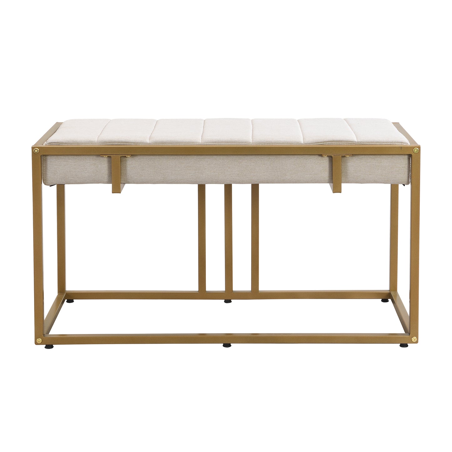 TOPMAX Modern Faux Marble 6-Piece Dining Table Set,60inch Metal Kitchen Table Set with Upholstered Dining Chairs and Bench, Golden