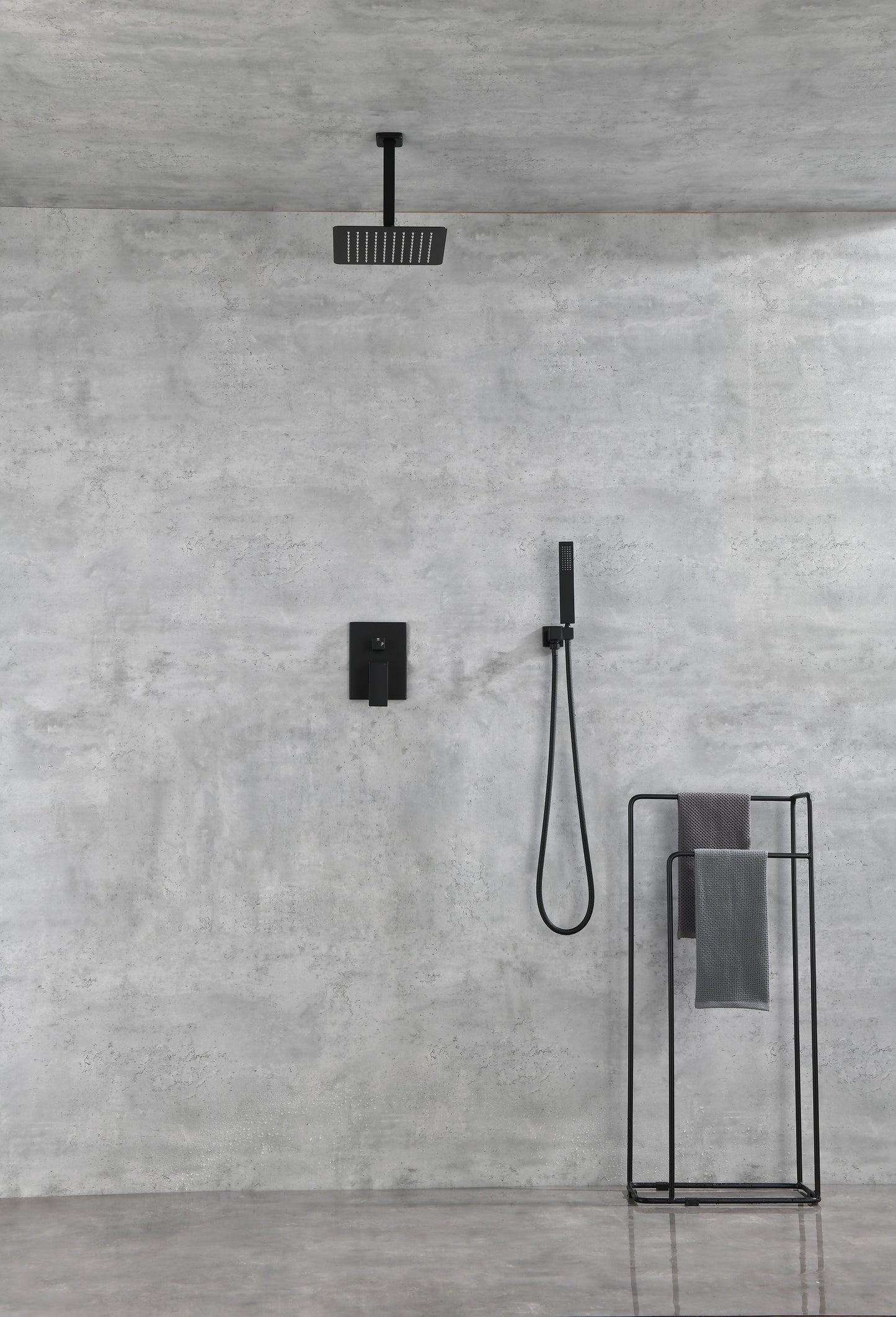 Ceiling Mounted Shower System Combo Set with Handheld and 12"Shower head